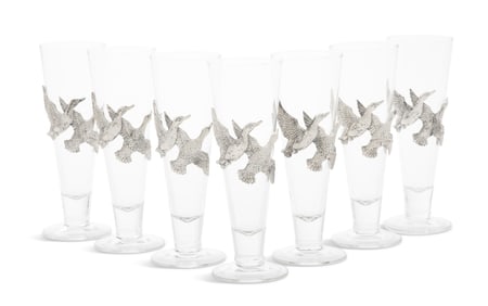 Set of Seven Arthur Court Designs Pilsner Glasses