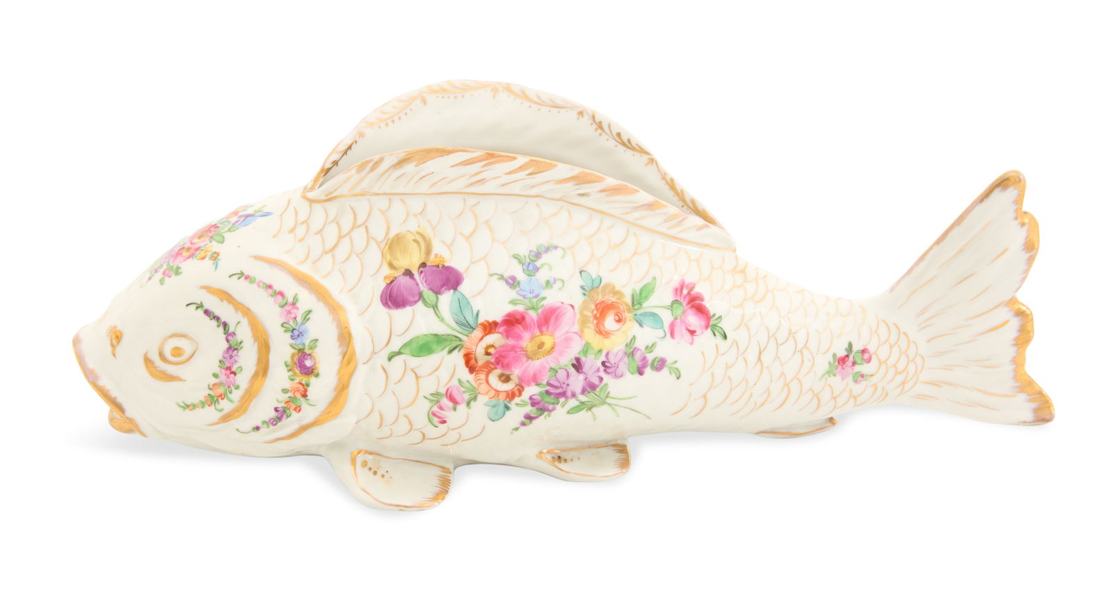 German Dresden Porcelain Fish-Form Jardiniere (1 of 3)