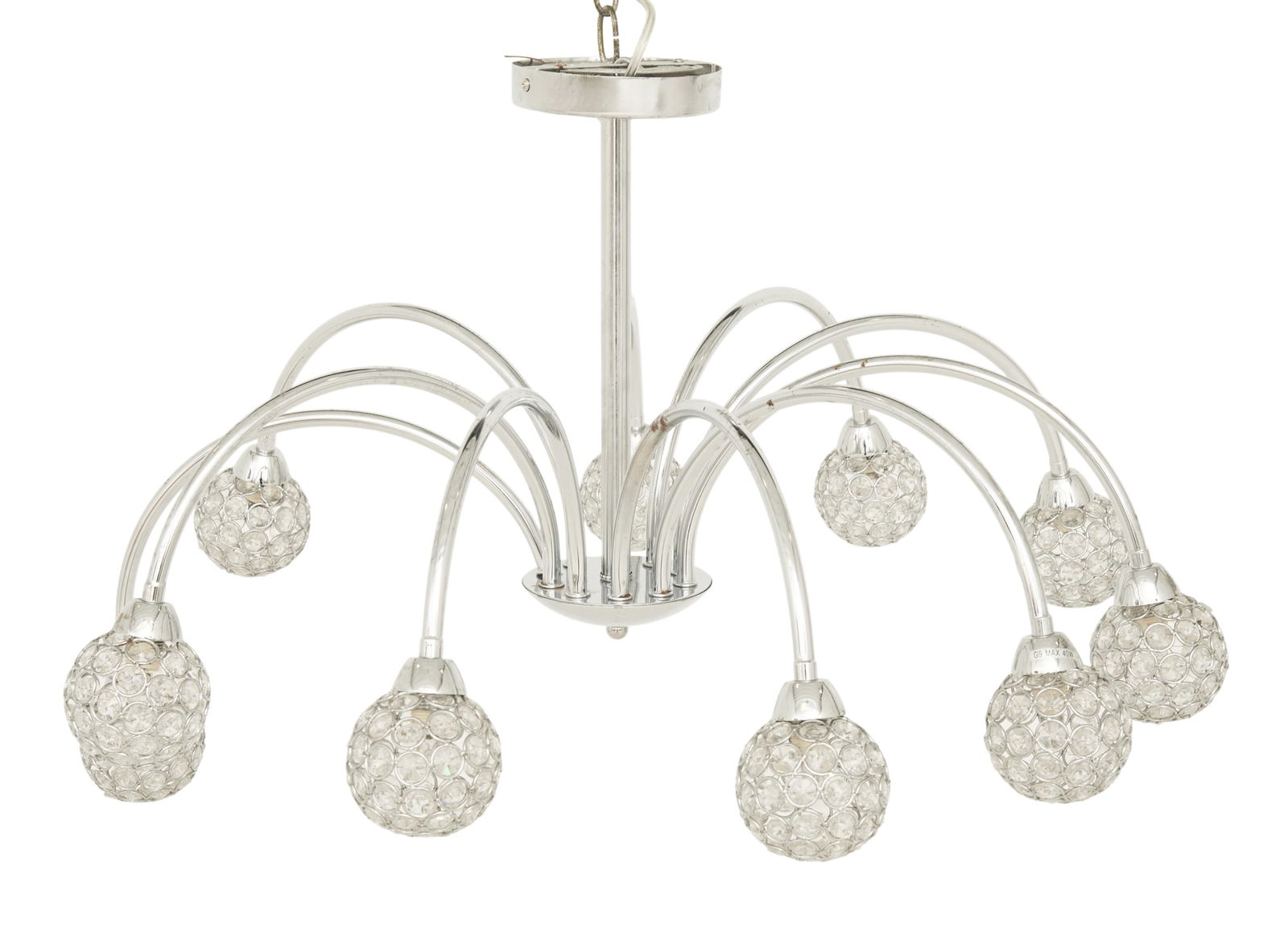 Chrome and Glass Chandelier (1 of 1)