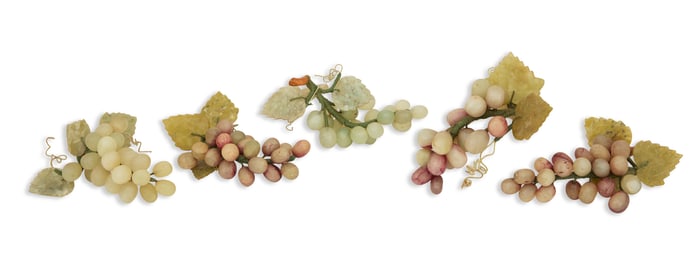 Five Italian Stone Grape Bunches