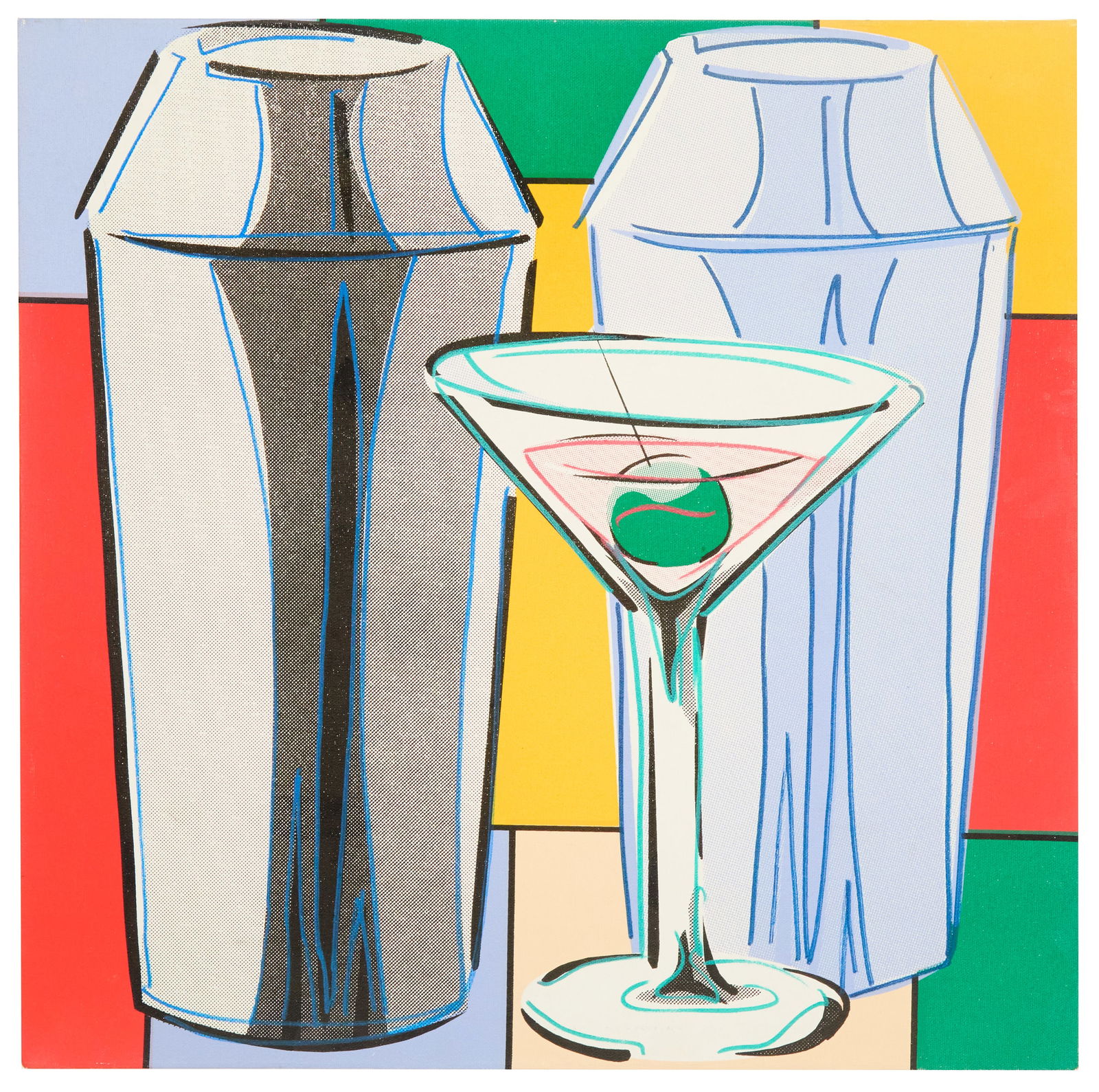 Steve Kaufman (American, 1960-2010): Steve Kaufman(American, 1960-2010)"My Martini"hand-pulled silkscreen on canvassigned and numbered "22/50 AP" en verso; verso affixed with certificate of authenticity.Unframed.20" x 20"