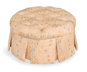 Custom Button-Tufted Ottoman