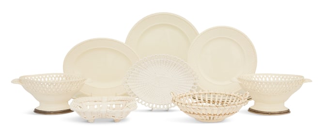 Collection of Thirteen Pieces of Creamware