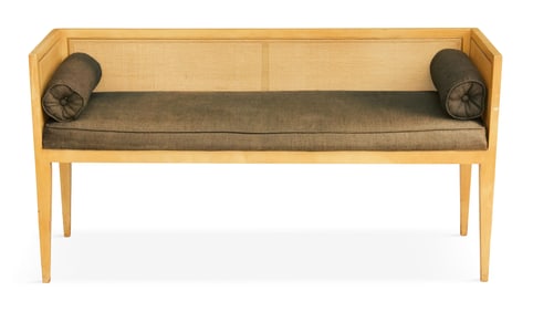 Mid-Century Modern Bleached Mahogany Bench