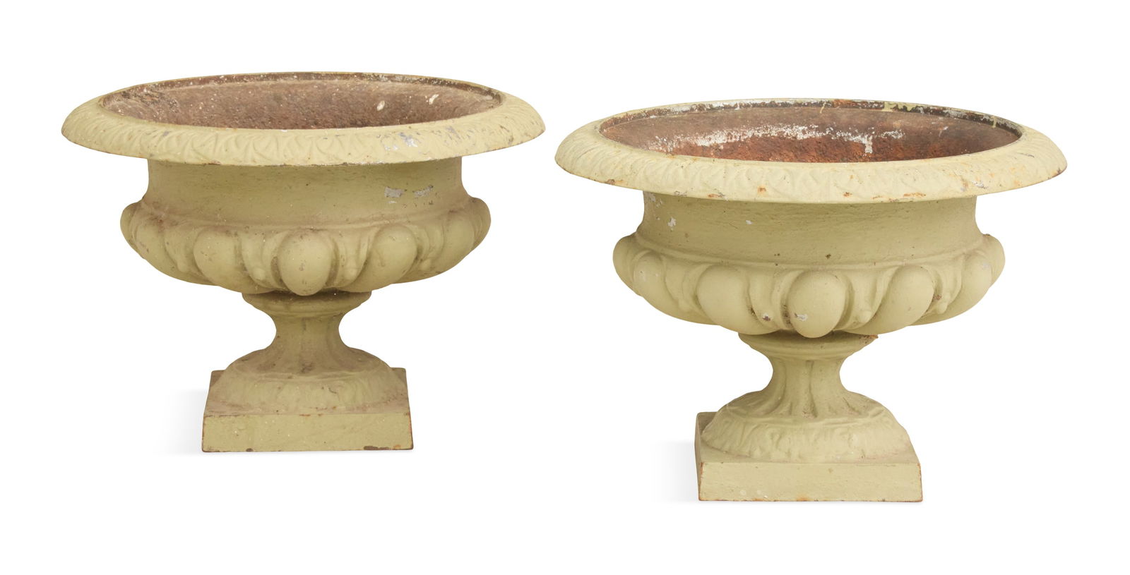 Pair of Cast-Iron Garden Urns (1 of 3)