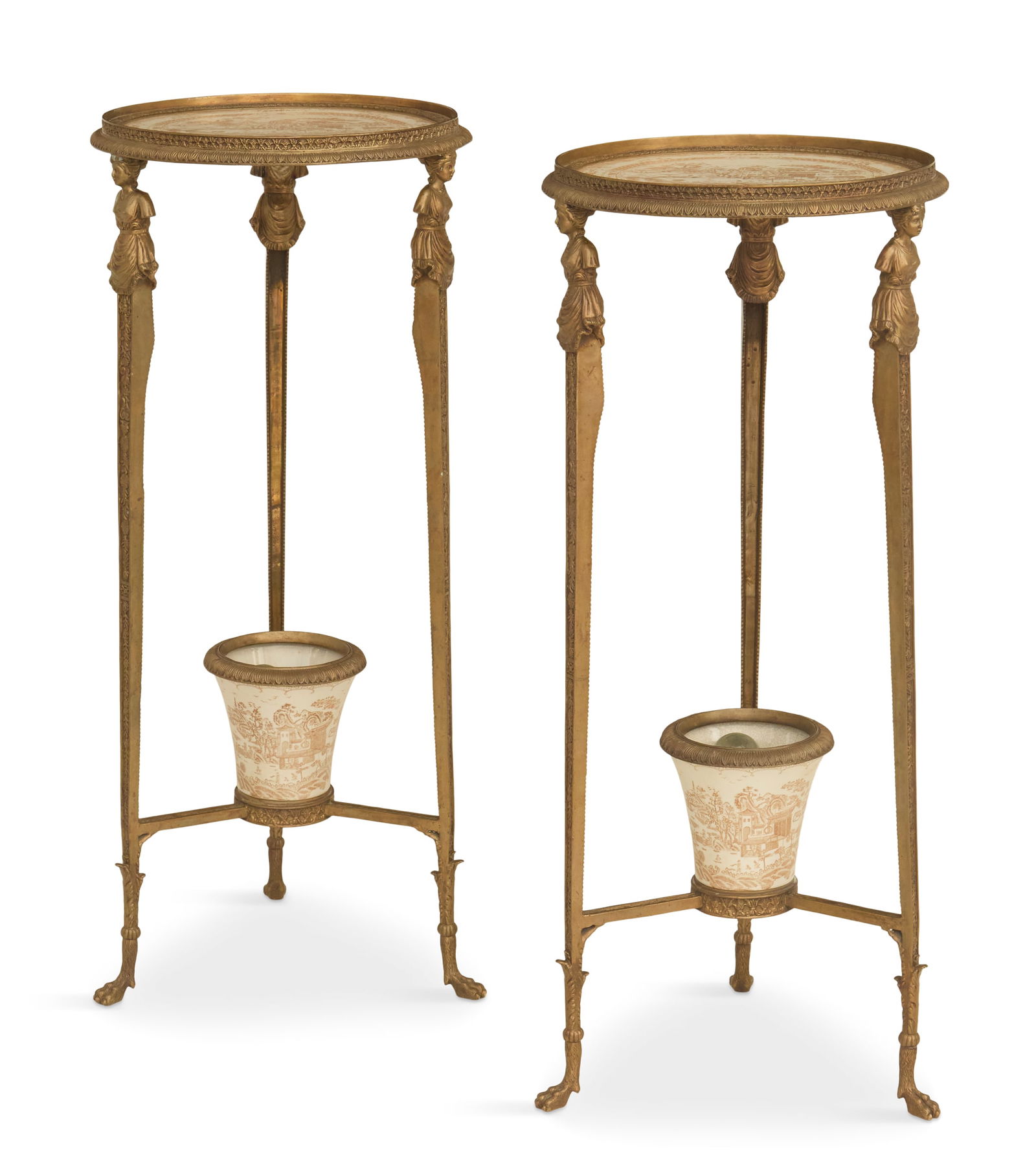 Pair of Bronze and Porcelain Pedestals (1 of 6)