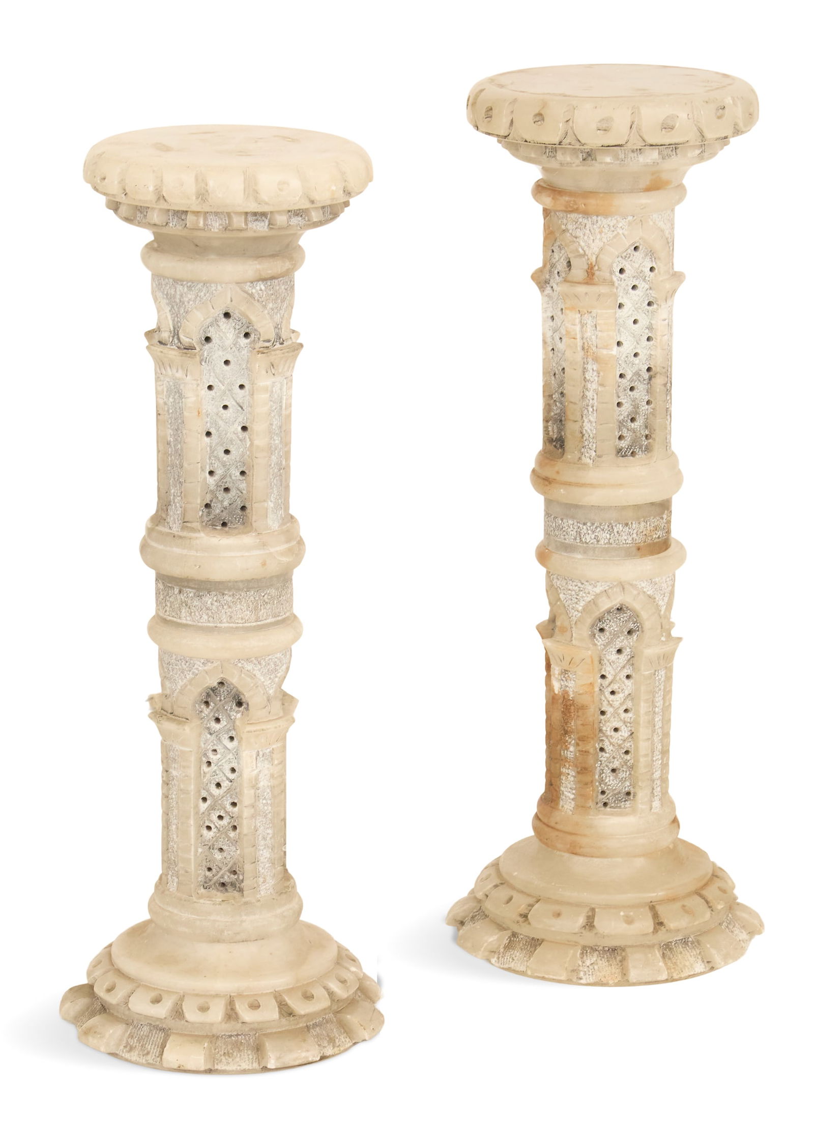 Pair of Carved Onyx Pedestals (1 of 2)