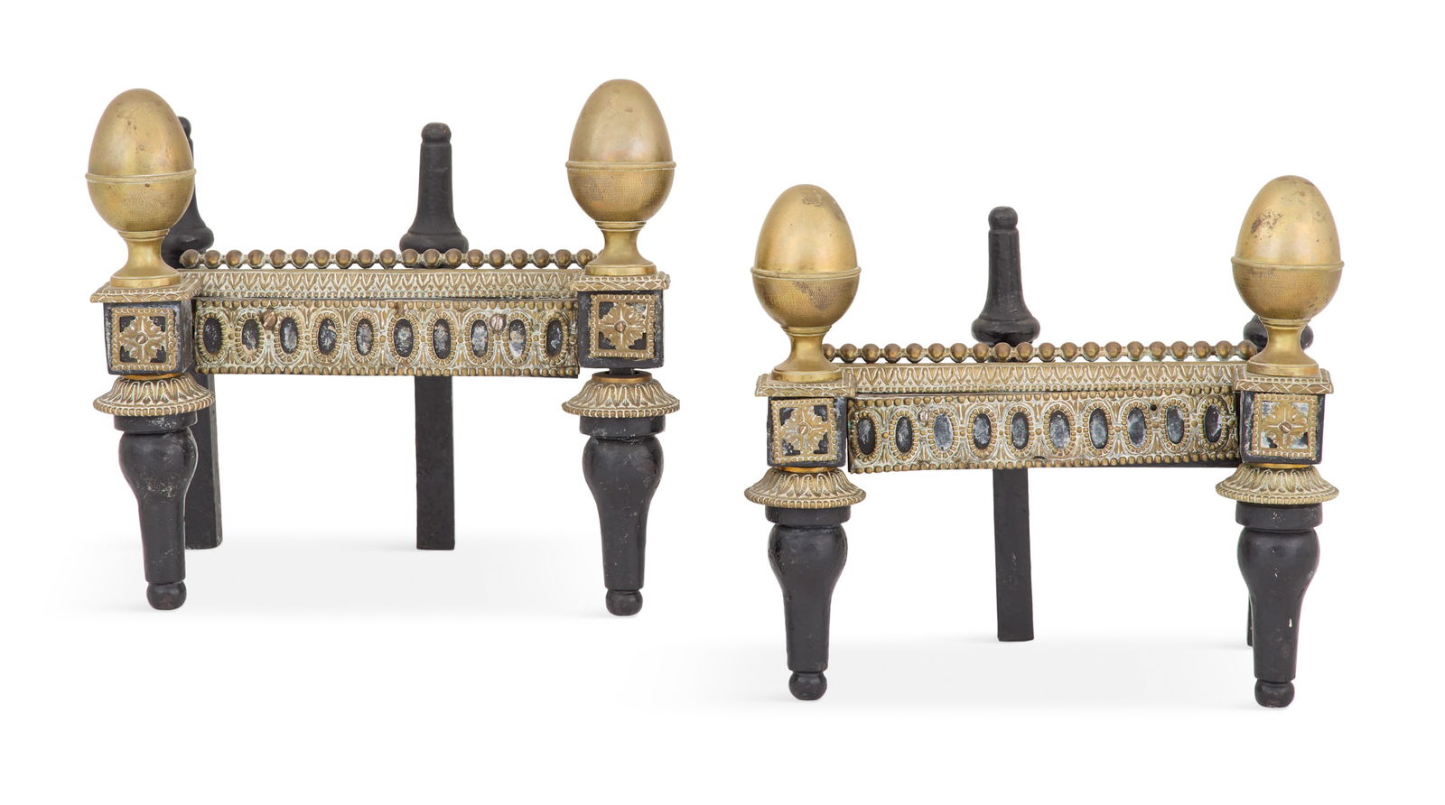 Pair of Belle Epoque Bronze and Iron Chenets (1 of 5)