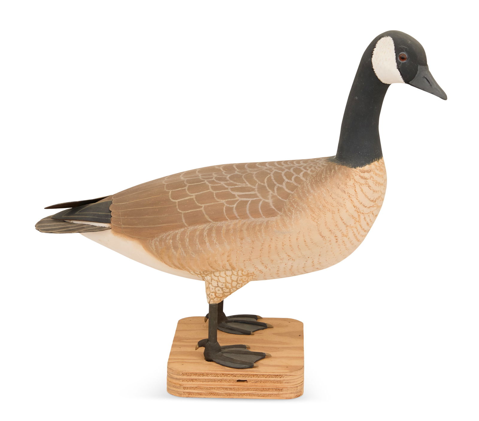 Curtis Chauvin (USA/Raceland, LA, 1927-2006): Curtis Chauvin(American/Raceland, LA, 1927-2006)"Black-Headed Duck with White Crescent Decoy", 2006carved and painted wood with mixed mediasigned and dated en verso of webbed foot.17" x 22" Provenance