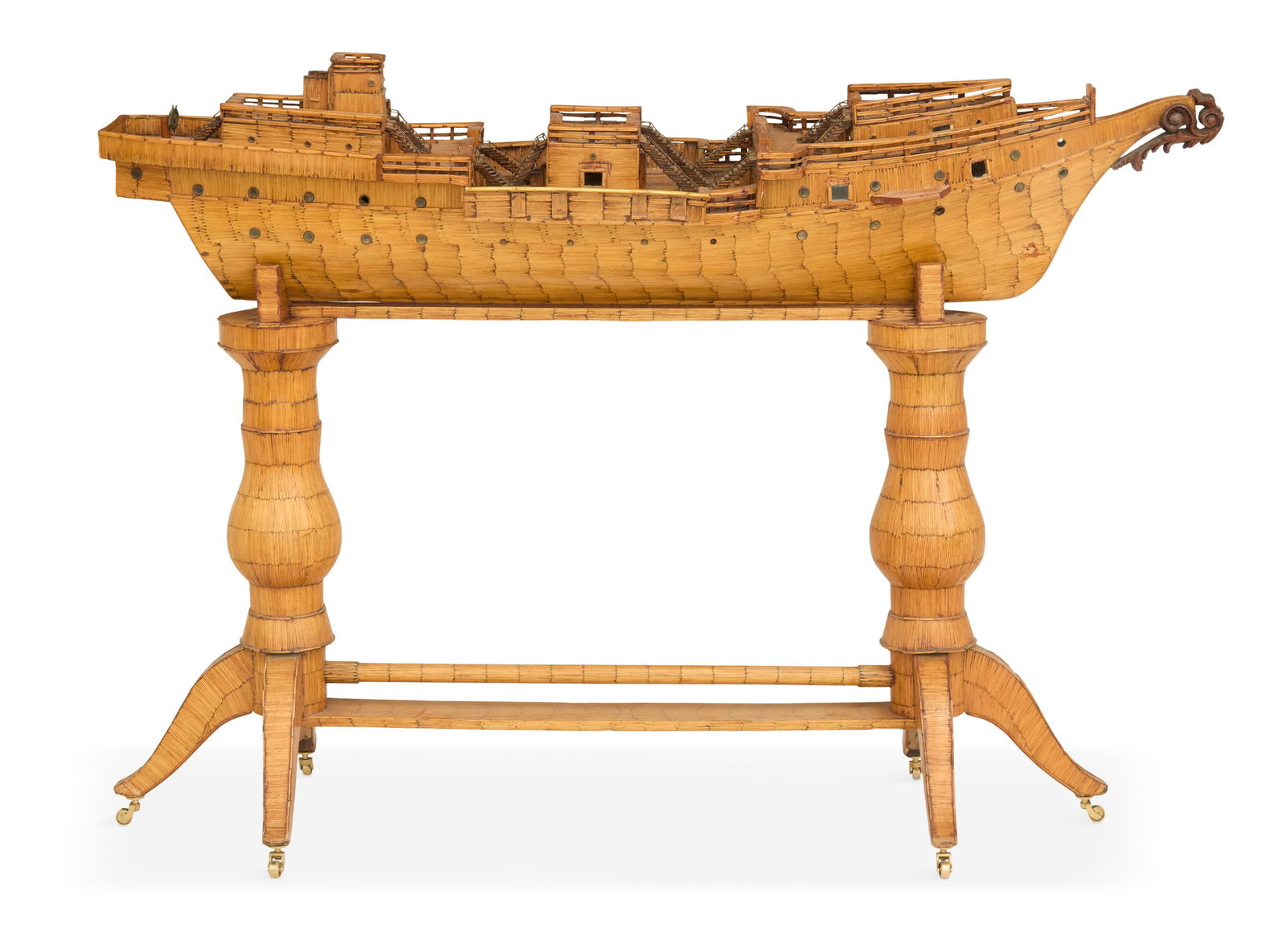 American Tramp Art Ship on Stand (1 of 4)