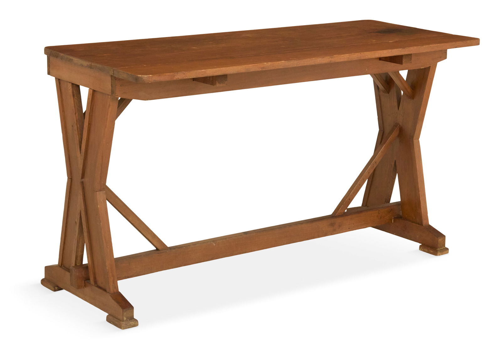 Unusual Stained Pine Console/Sofa Table (1 of 3)