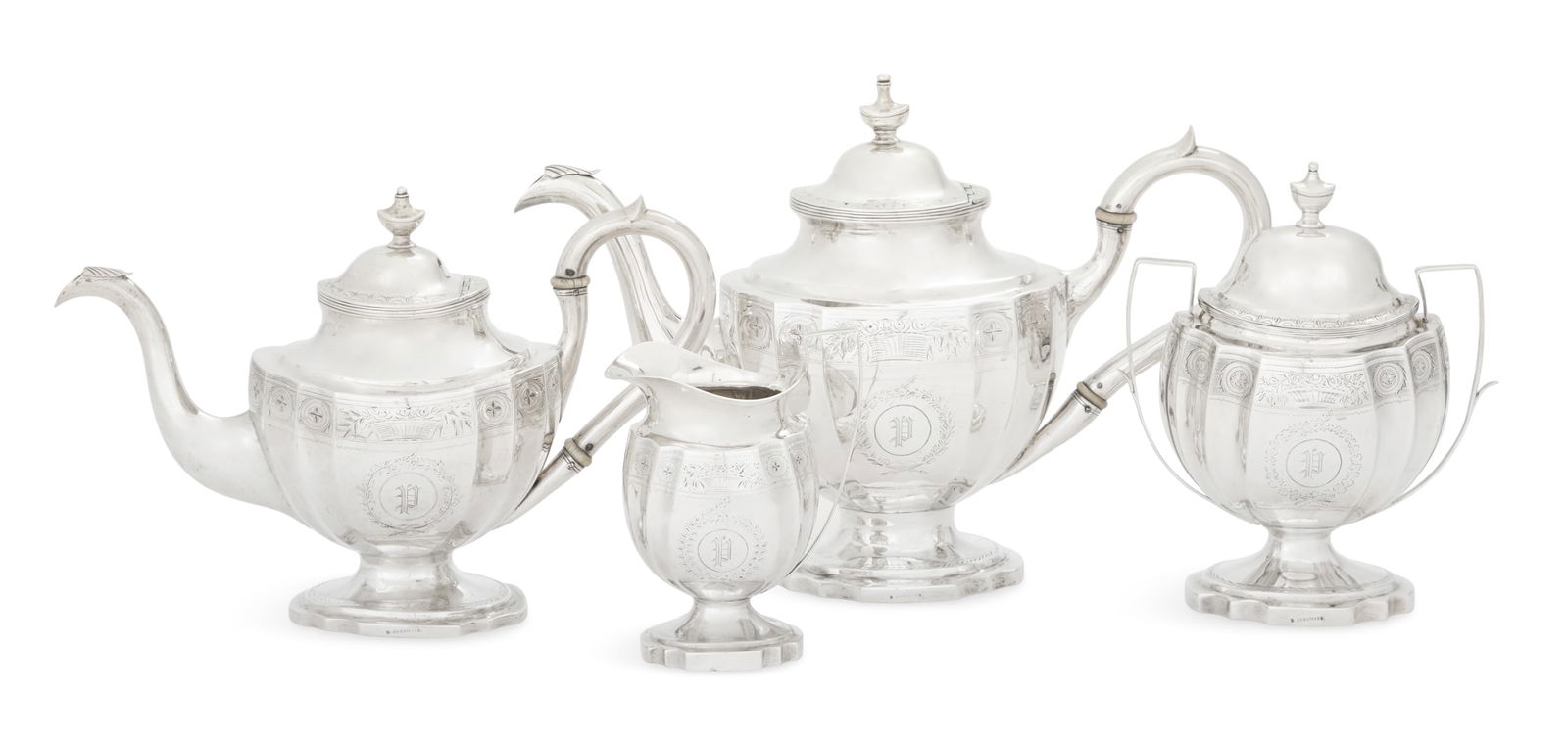Assembled Baltimore Sterling Silver Tea Set (1 of 6)