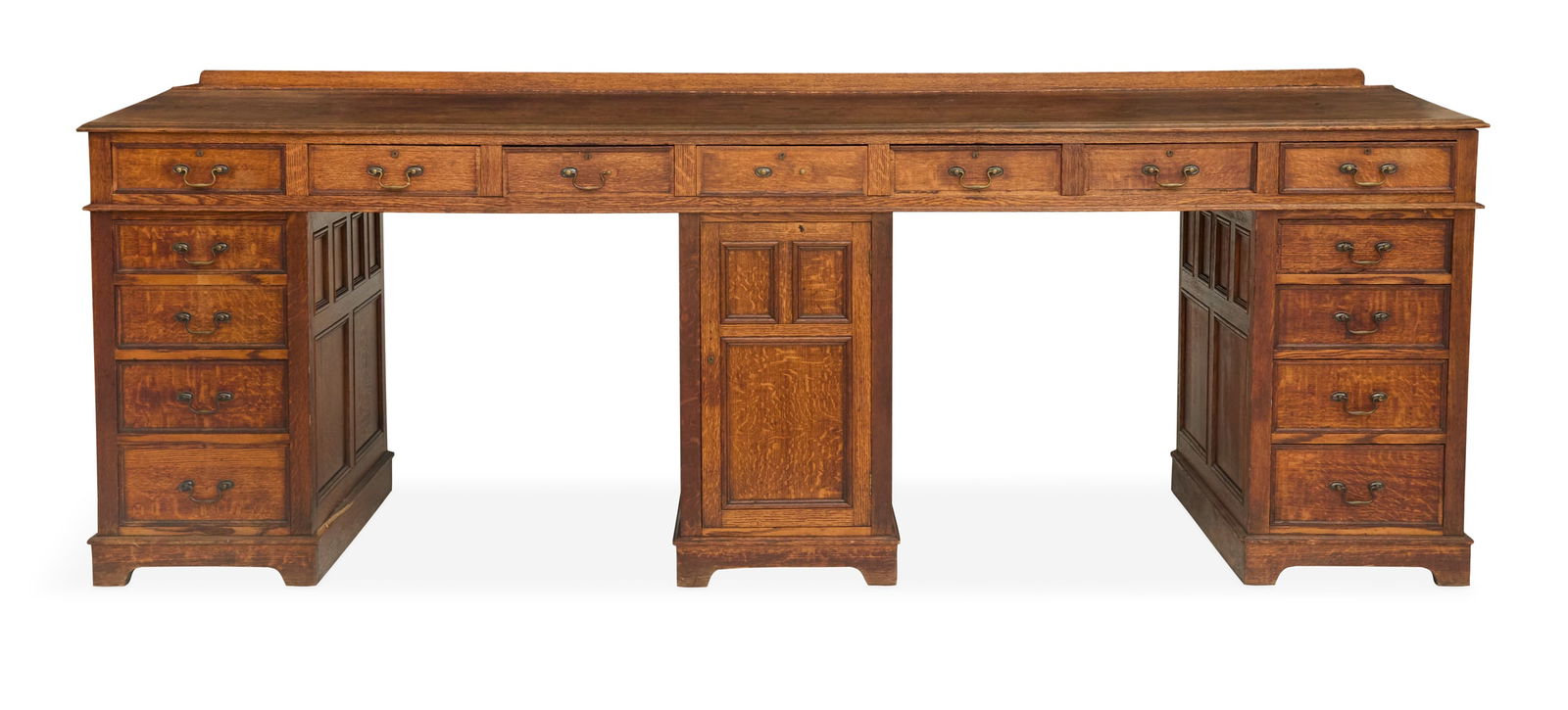 Large American Quarter-Sawn Oak Clerk's Desk (1 of 3)