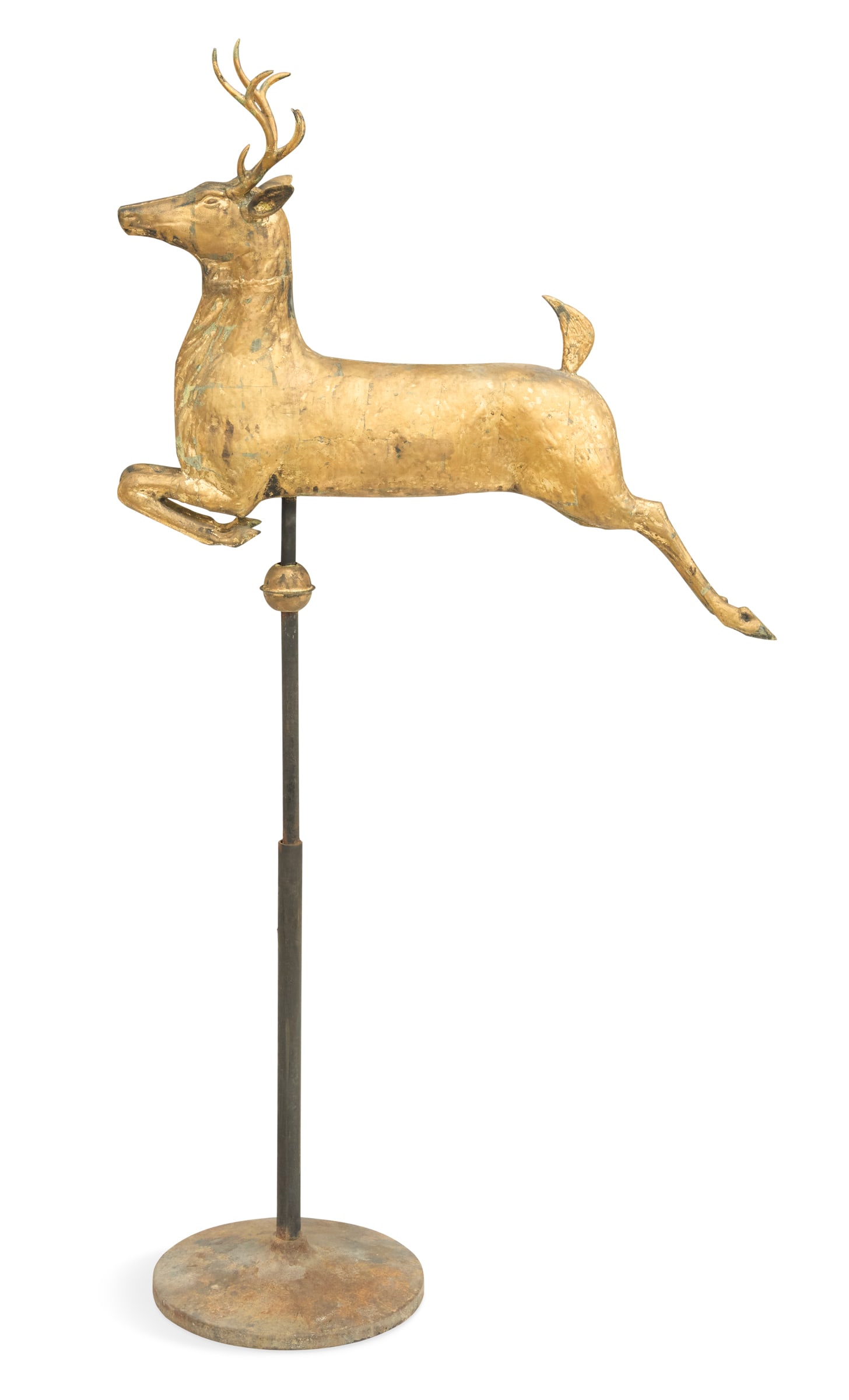 Gilt Copper and Lead Leaping Stag Weathervane (1 of 4)