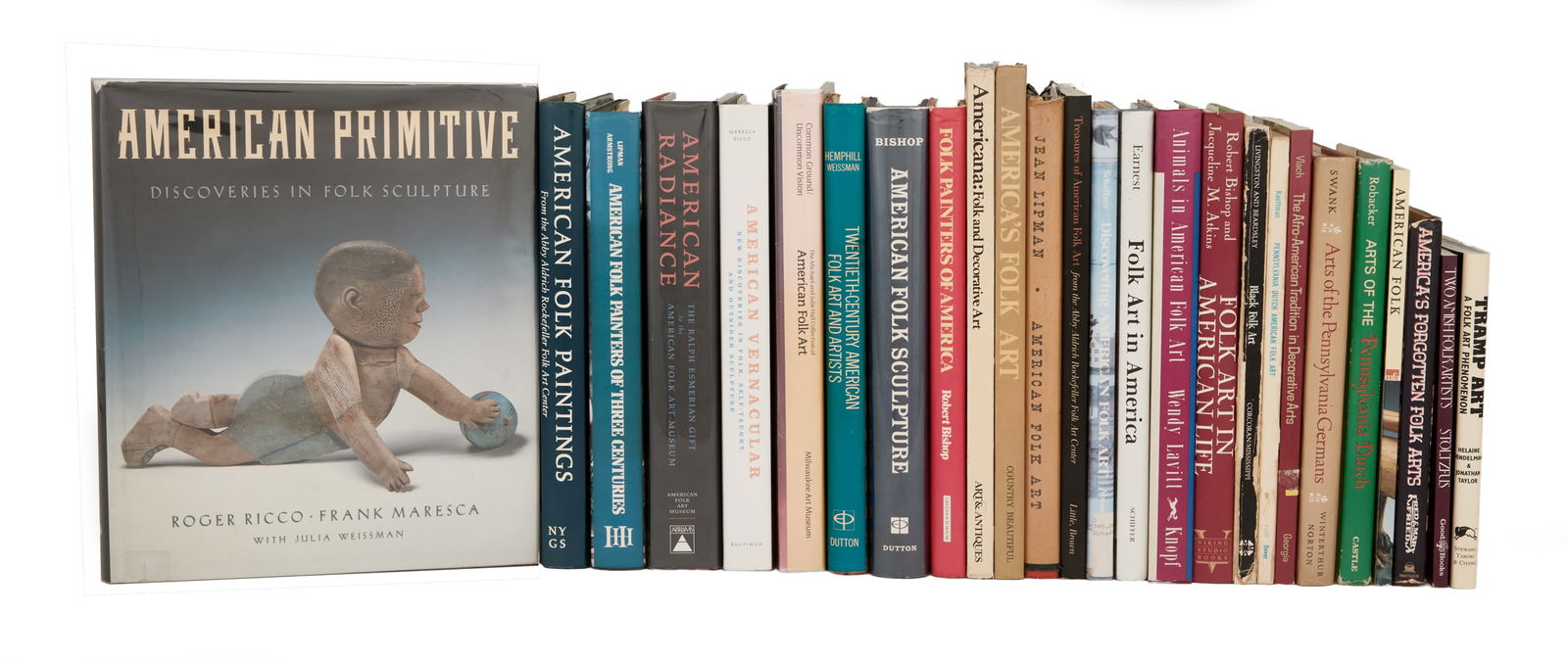 26 Books on American Folk and Outsider Art: Collection of 26 Books on American Folk and Outsider Artincluding works on the Abby Aldrich Rockefeller Folk Art Collection, Ralph Esmerian Collection at the American Folk Art Museum, and self-taught