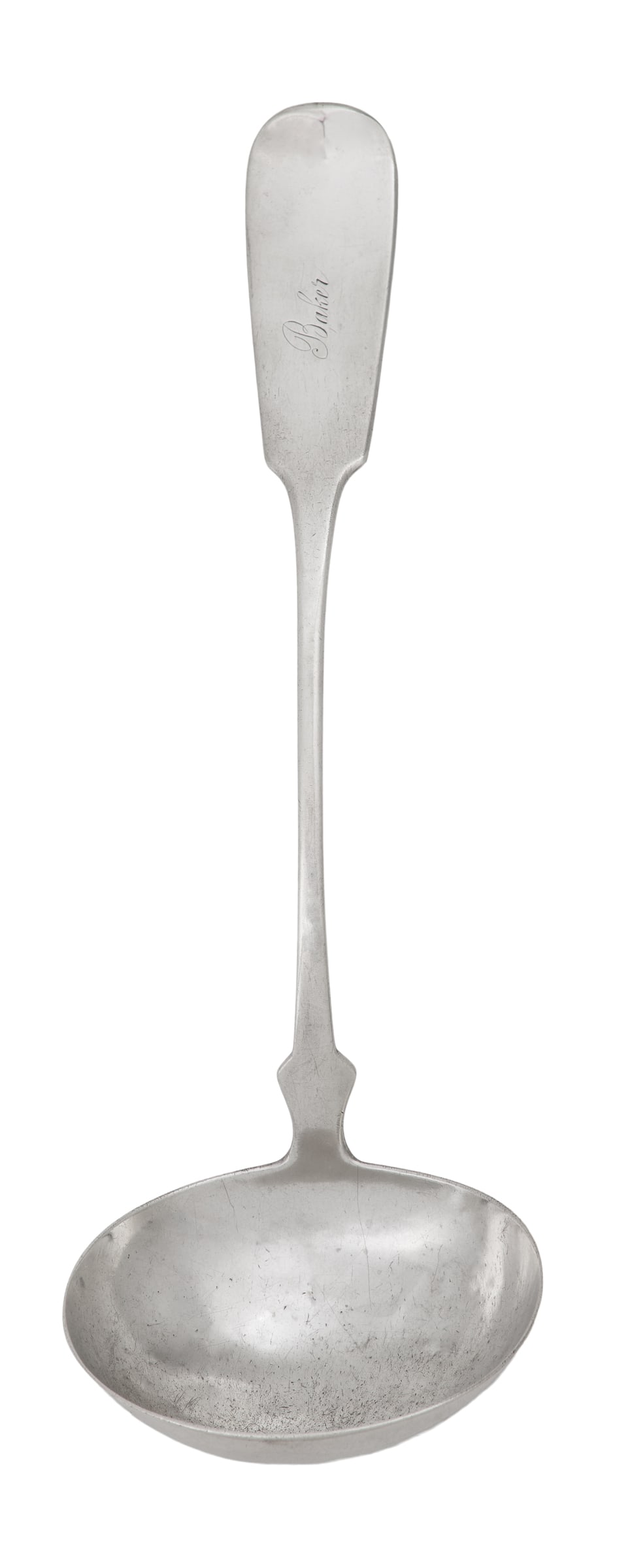 19th-Century Texas-Retailed Sterling Silver Ladle: 19th-Century Texas-Retailed Sterling Silver Ladleby Hall, Hewson & Brower, Albany, New York, retailed by Thomas E. Thompson (1830-1897), active in Houston 1851-1867 and Galveston 1868-1897, with up-ti