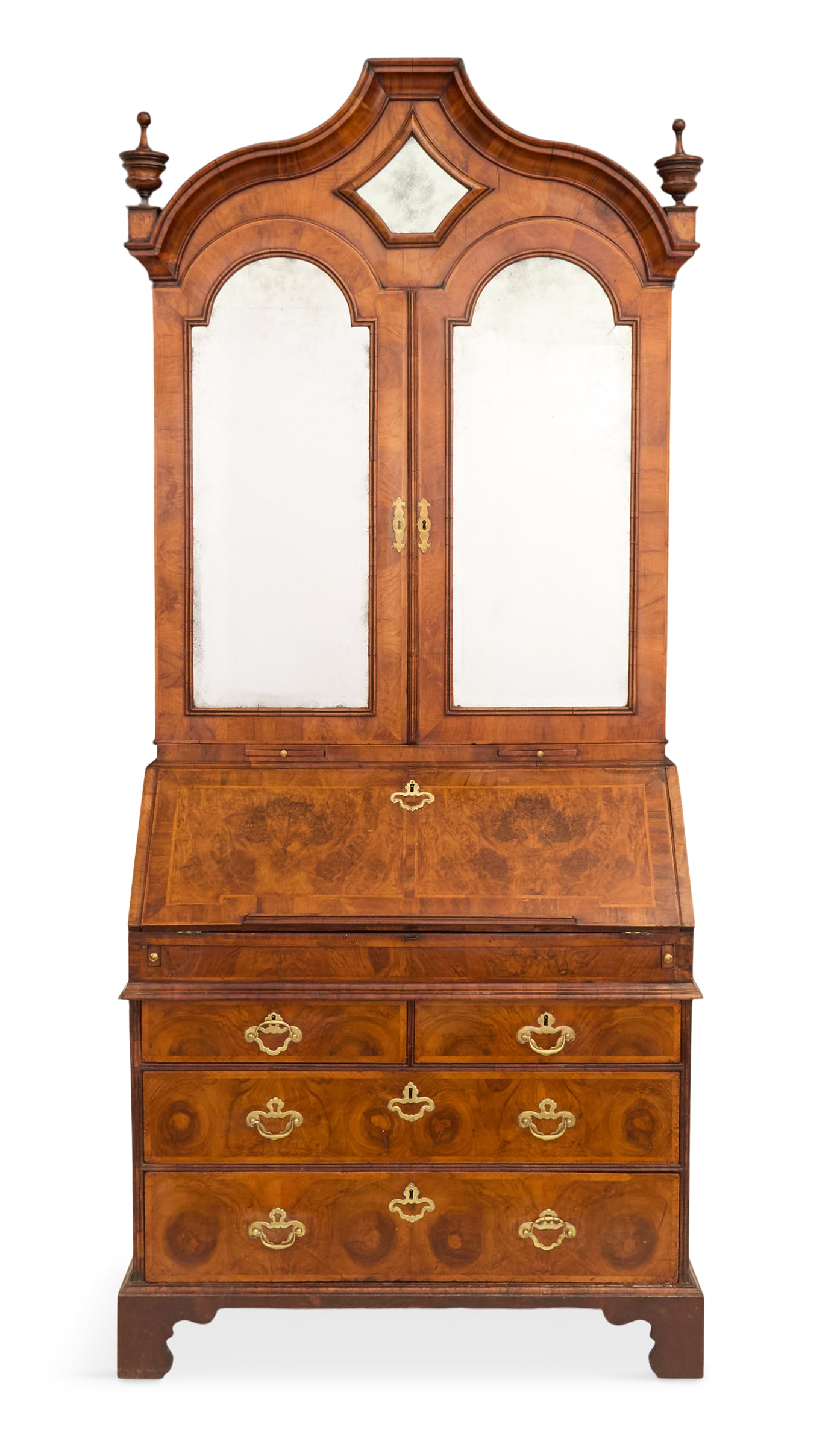 George III Burl Walnut Secretary Bureau (1 of 4)