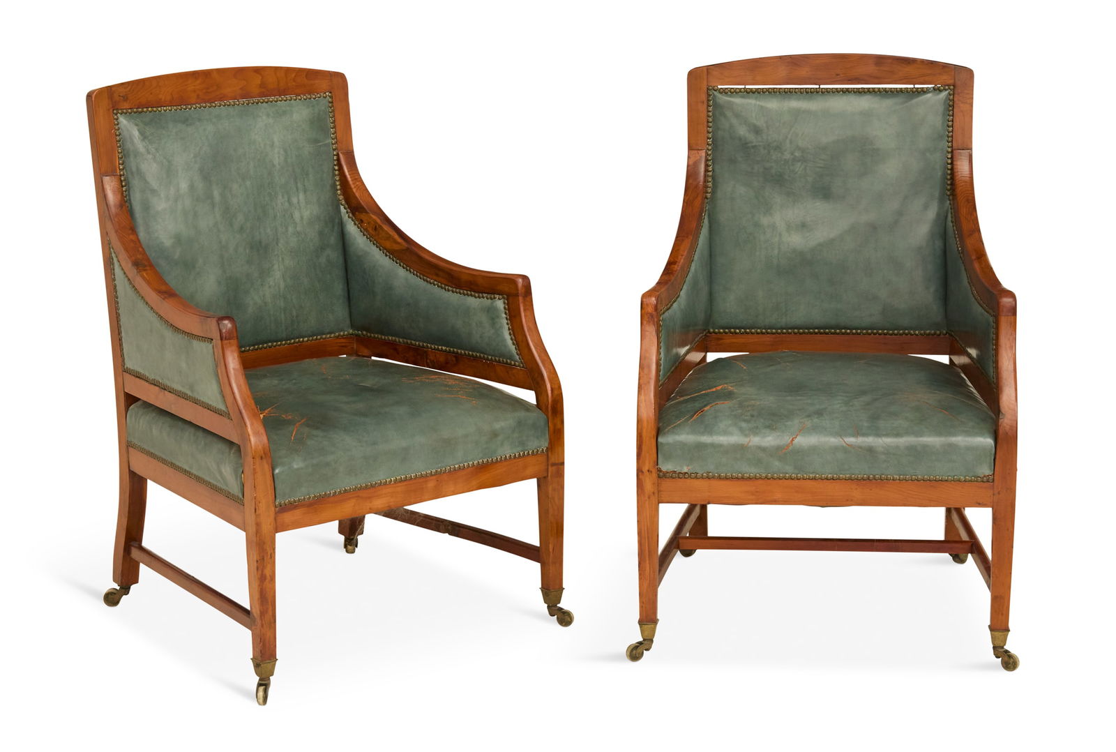 Pair of English Leather Library Chairs (1 of 2)