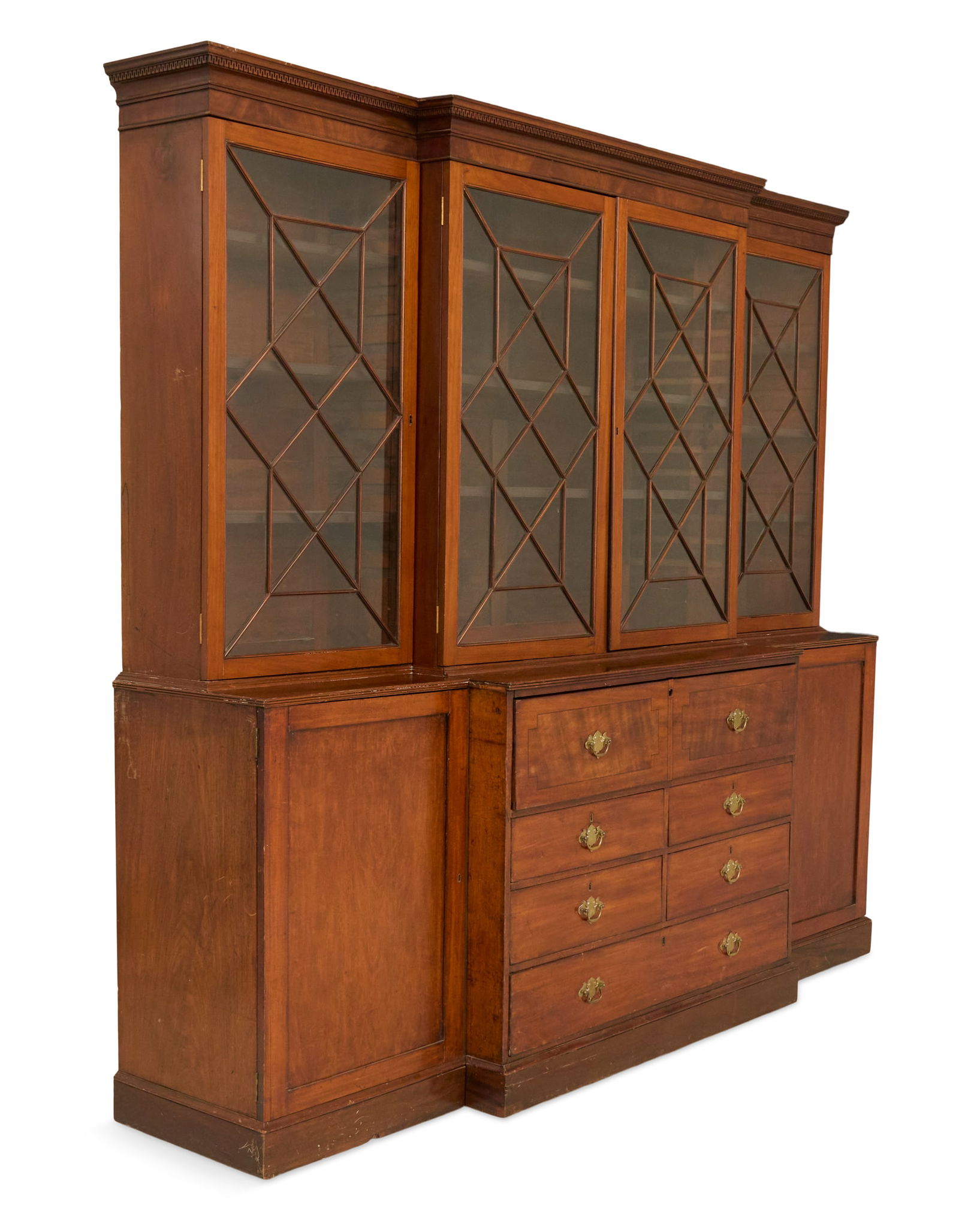 Regency Mahogany Breakfront Secretary - 2