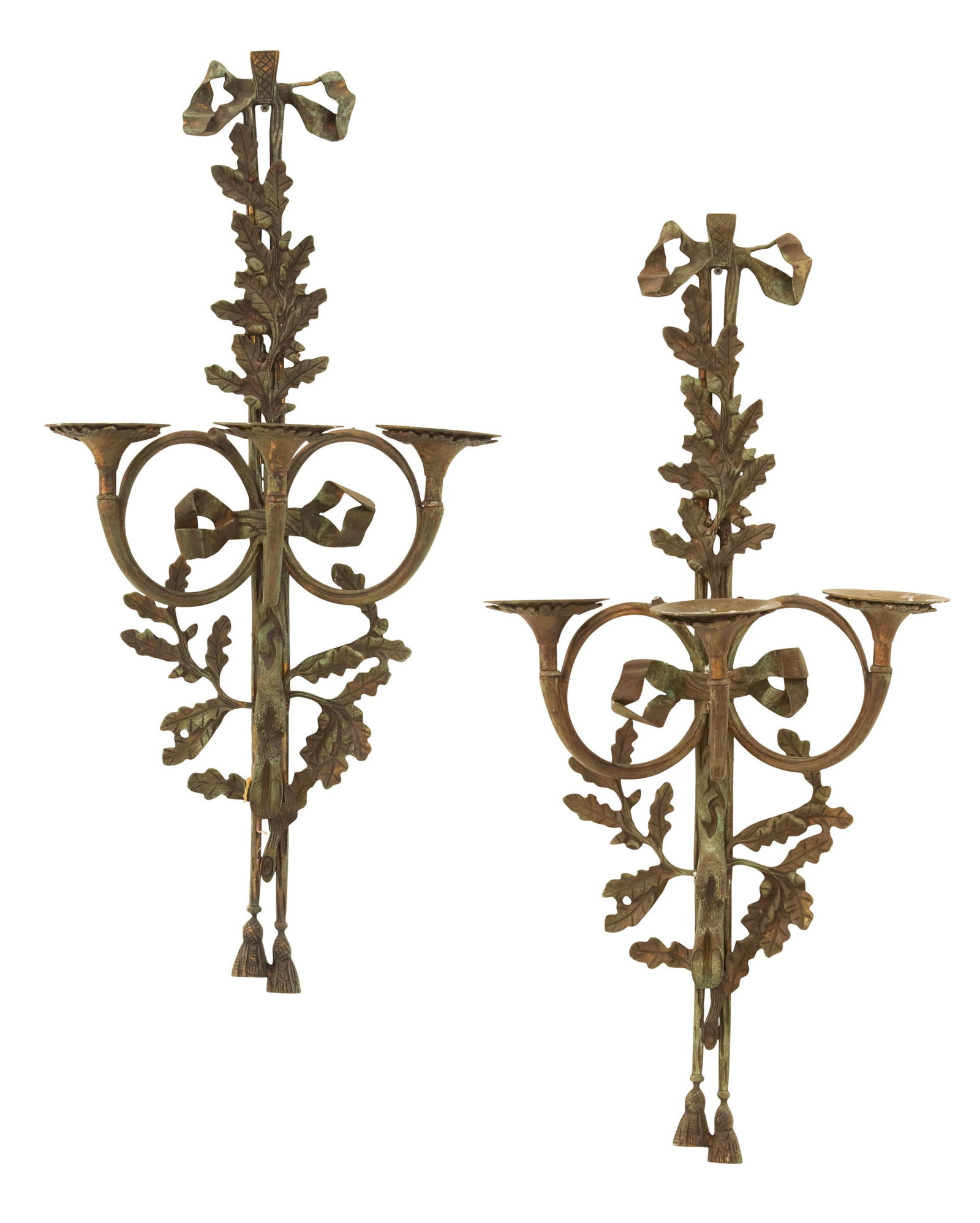 Pair of Patinated Bronze Sconces (1 of 5)