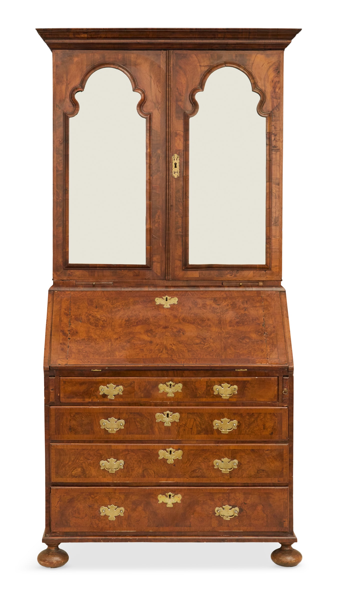 Queen Anne Burl Walnut Secretary/Bureau (1 of 4)