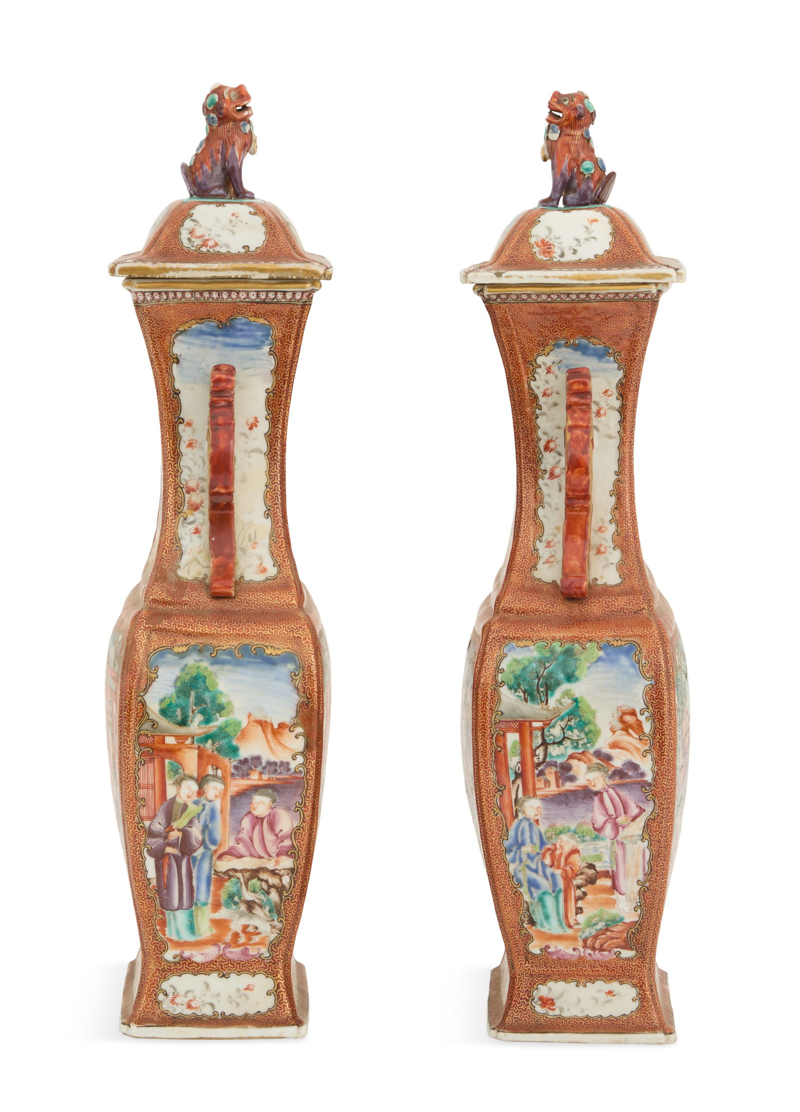 Pair of Chinese Export Covered Garniture Vases - 2