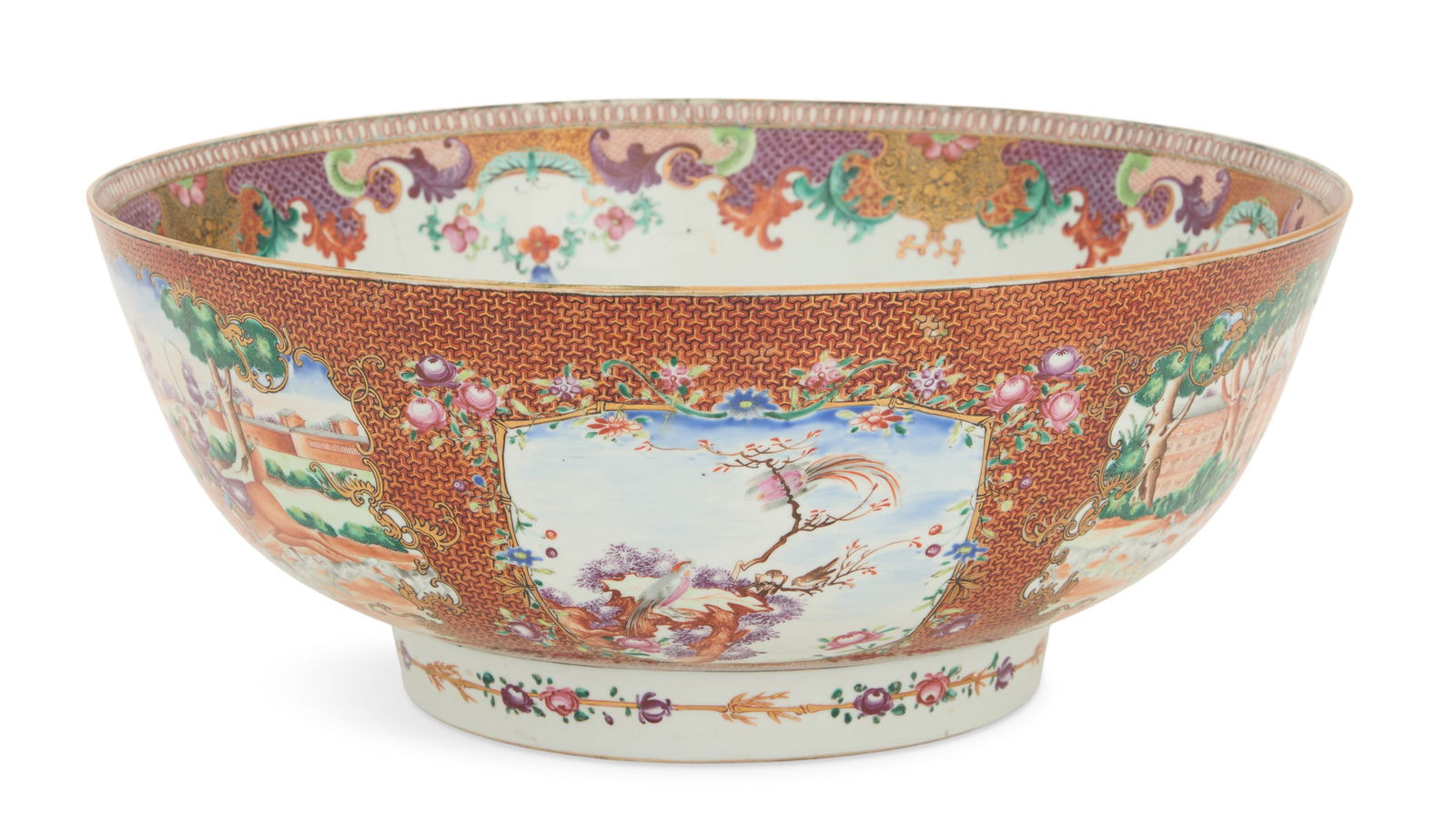Large Chinese Export Porcelain Punch Bowl - 2