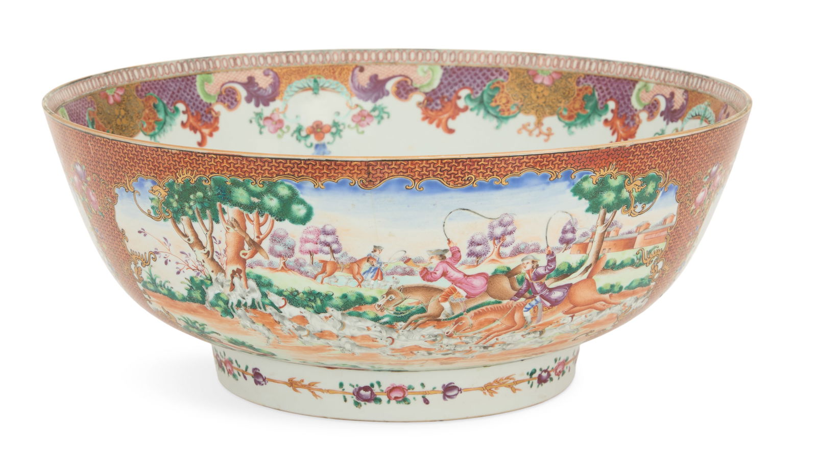 Large Chinese Export Porcelain Punch Bowl - 3