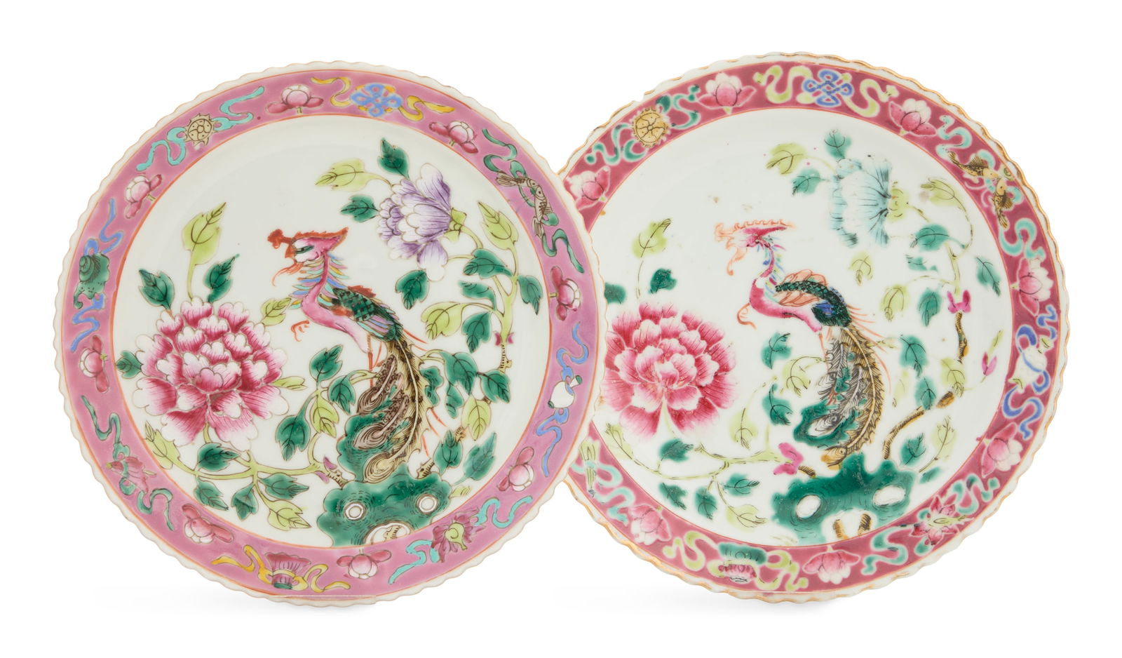 Pair of Nyonya Ware Porcelain Plates (1 of 4)