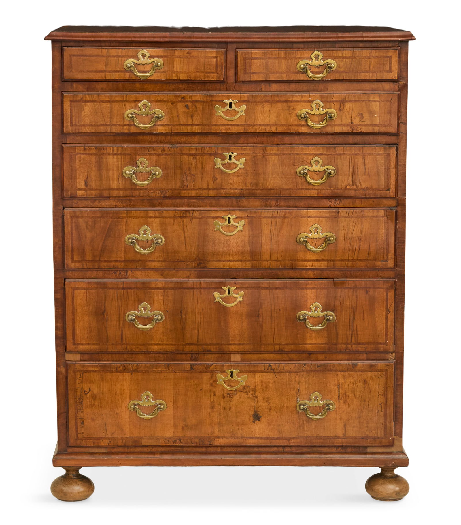 William and Mary Circassian Walnut Tall Chest (1 of 3)