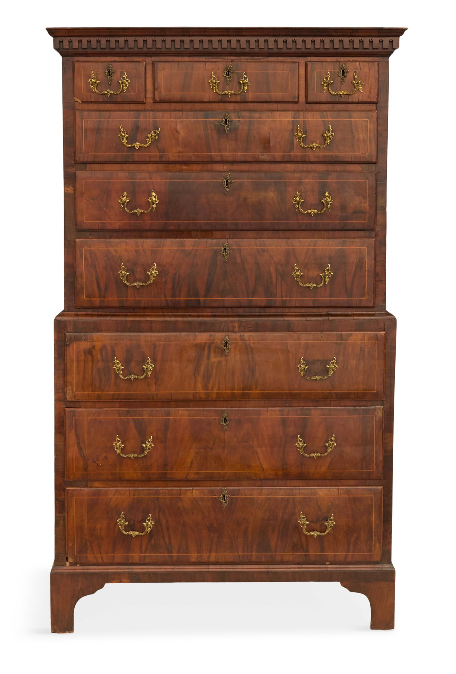 George III Circassian Walnut Chest on Chest (1 of 3)
