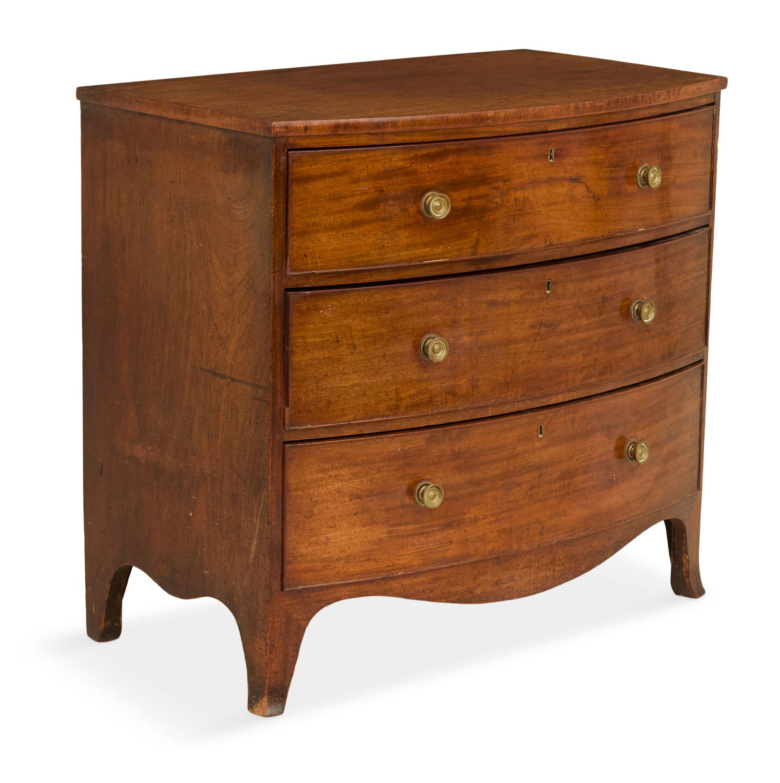 George III Mahogany Bowfront Chest - 2