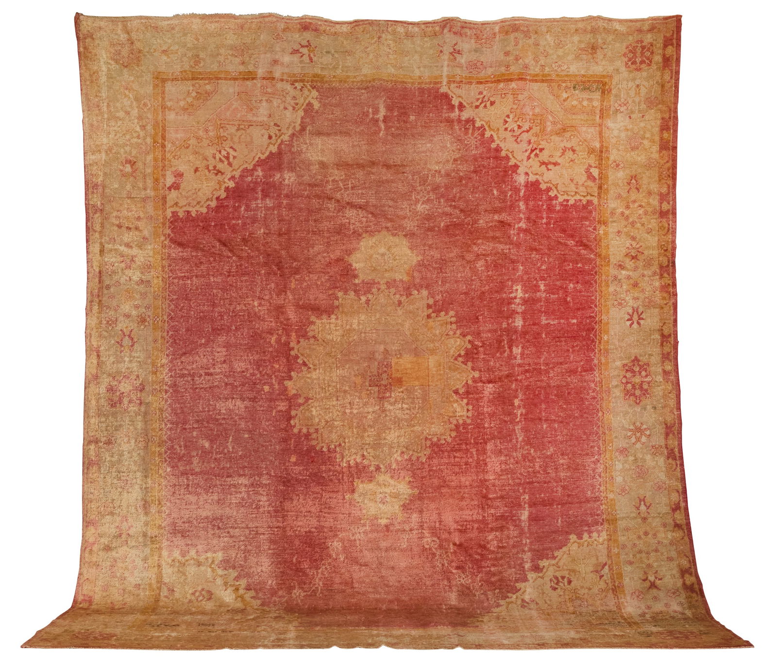 Antique Angora Oushak Carpet: Antique Angora Oushak Carpet12' 10" x 15' 1"