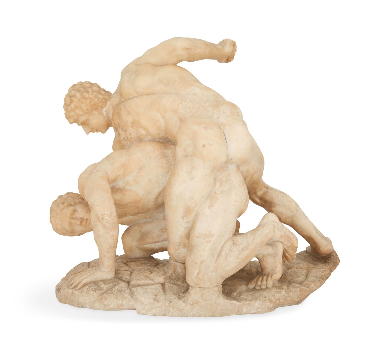 Italian Carved Alabaster Figure of "Wrestlers" (1 of 4)