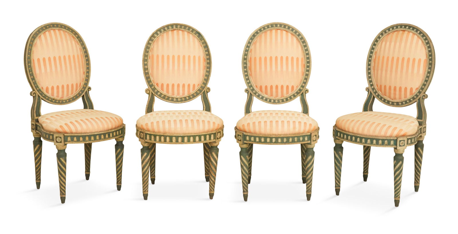 Four Italian Neoclassical Polychrome Chairs (1 of 3)