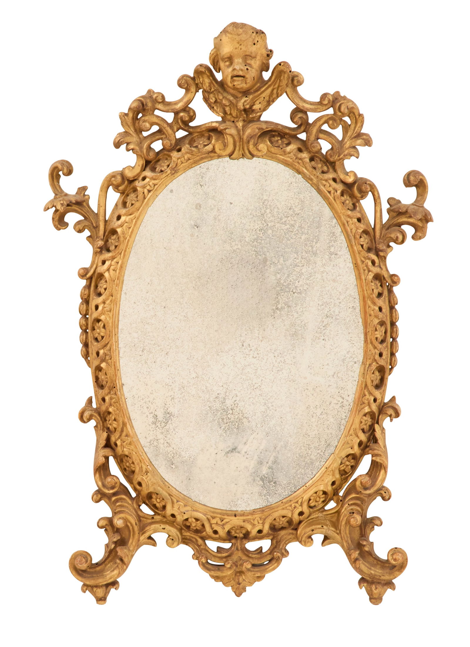 Italian Carved Giltwood Mirror (1 of 2)