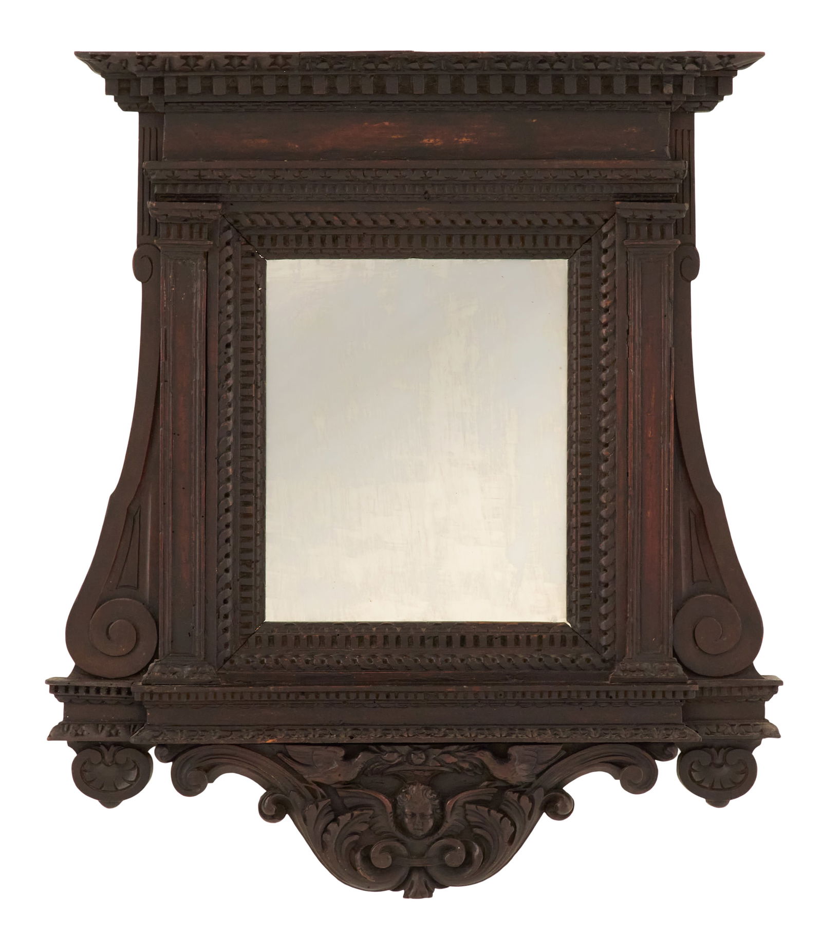 Italian Renaissance Carved Walnut Mirror (1 of 2)