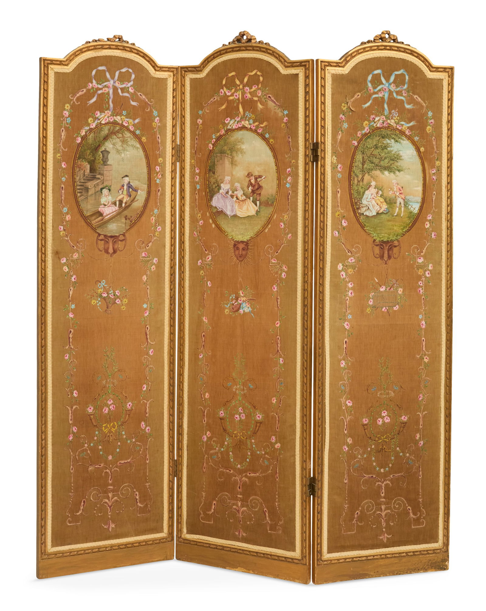 French Belle Epoque Three-Panel Screen (1 of 3)