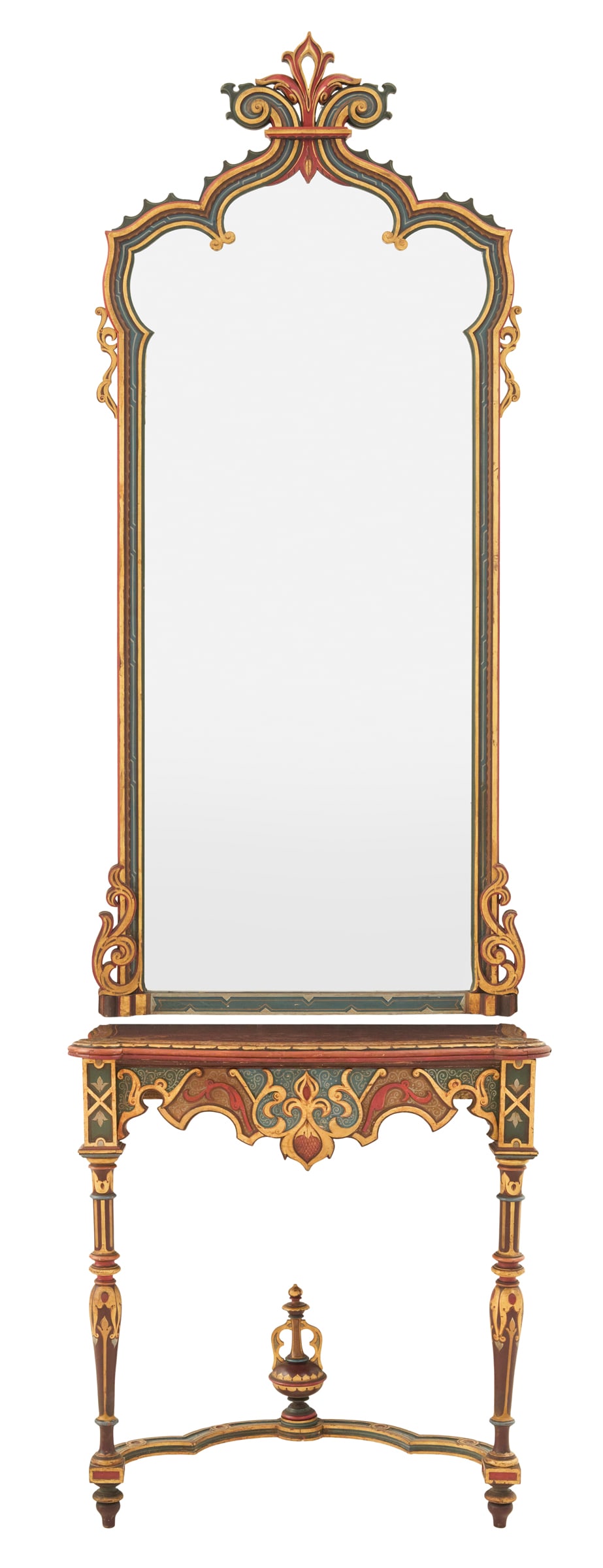 French Polychrome Console Table and Mirror (1 of 7)