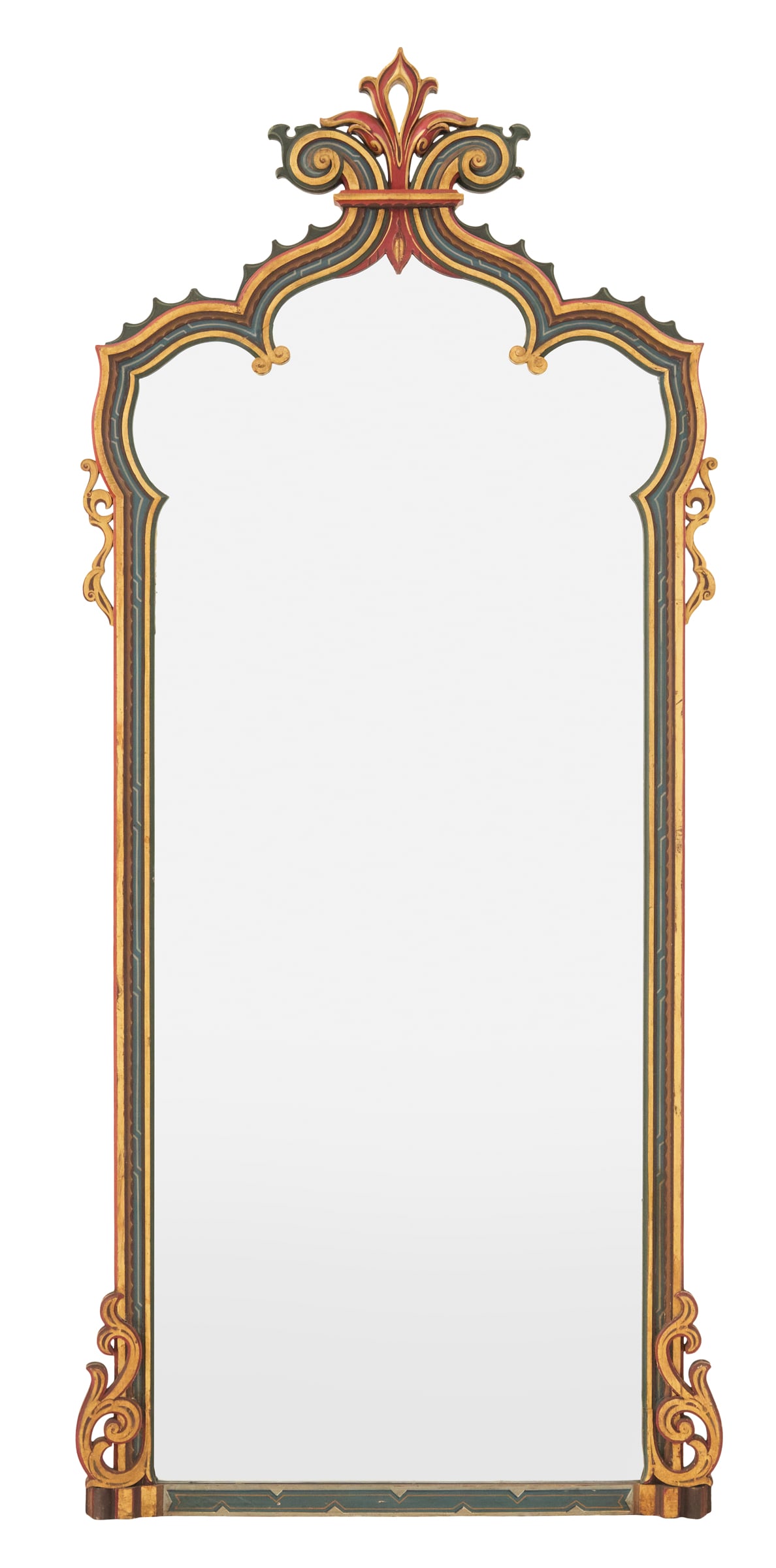 French Polychrome Console Table and Mirror - 2