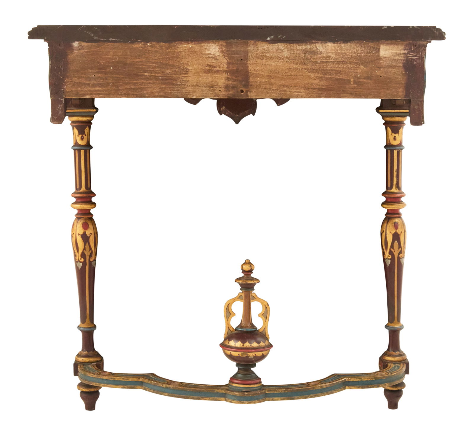 French Polychrome Console Table and Mirror - 7
