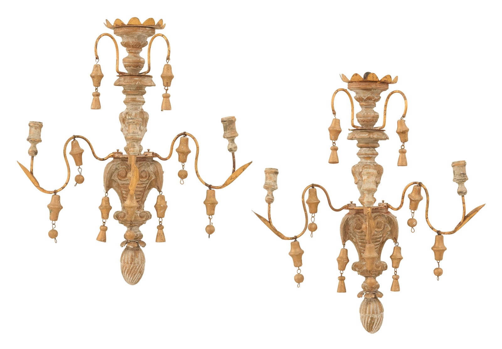 Pair of Parcel-Giltwood and Metal Sconces (1 of 5)