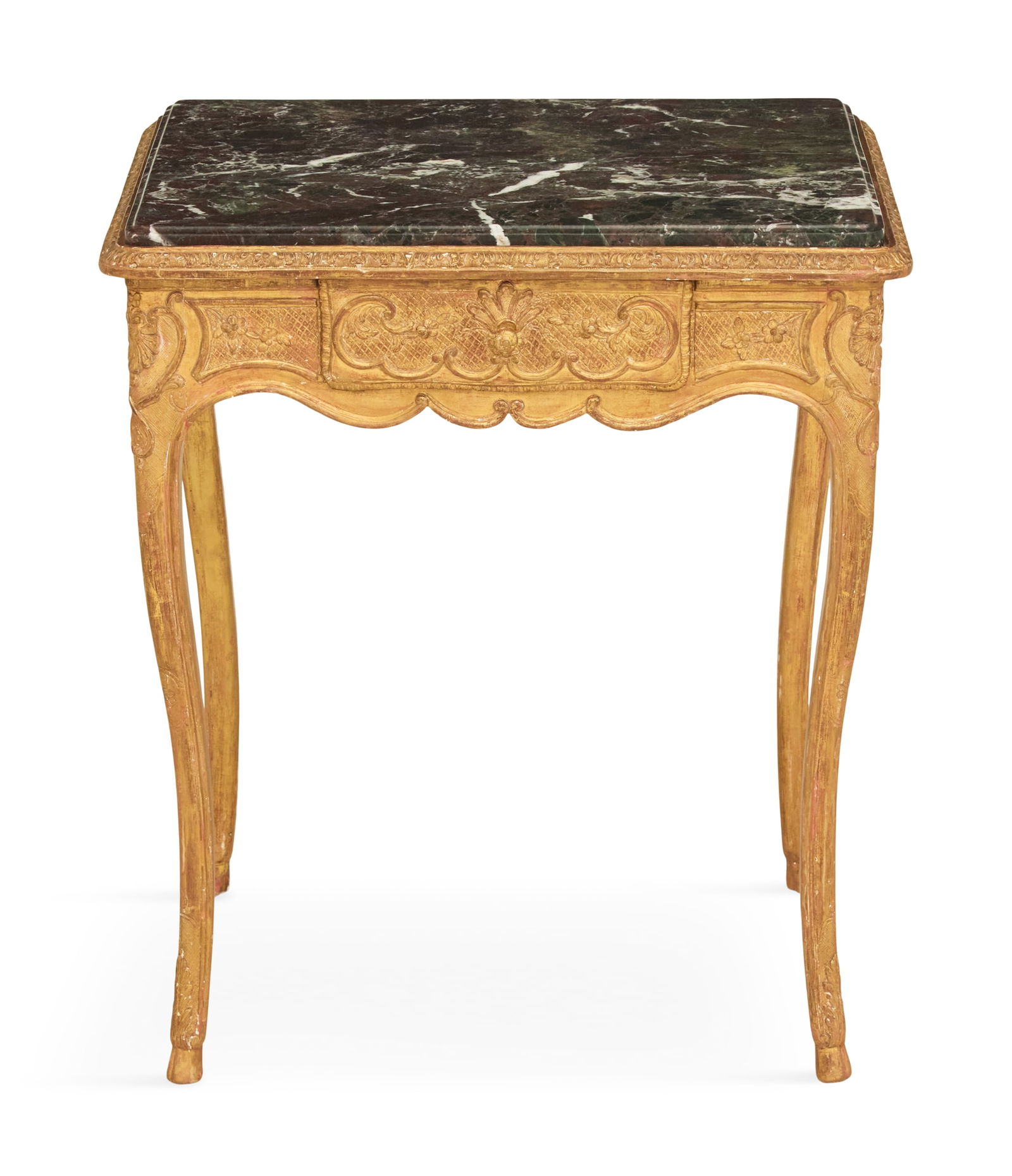 Louis XV-Style Giltwood and Marble-Top Side Table (1 of 3)