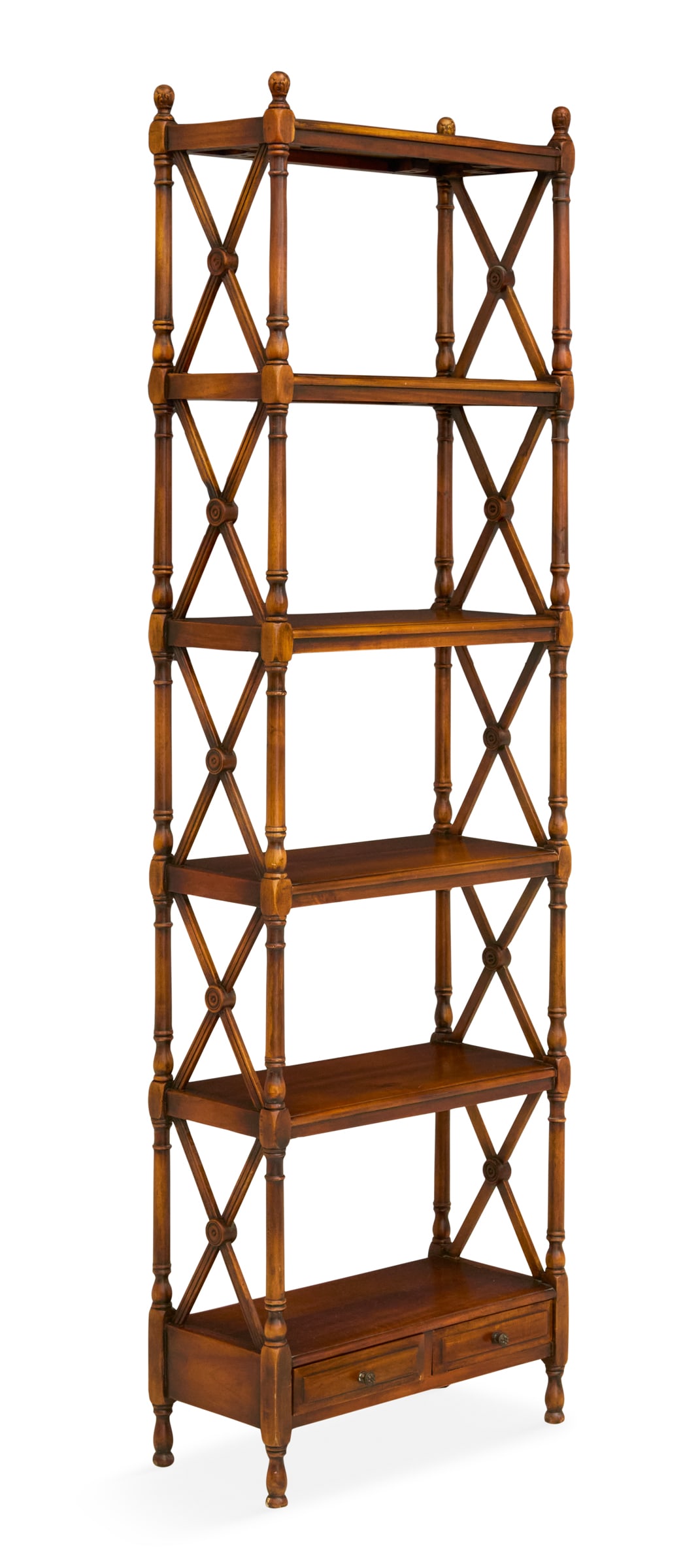 English Mahogany Six-Tier Bookshelf (1 of 2)