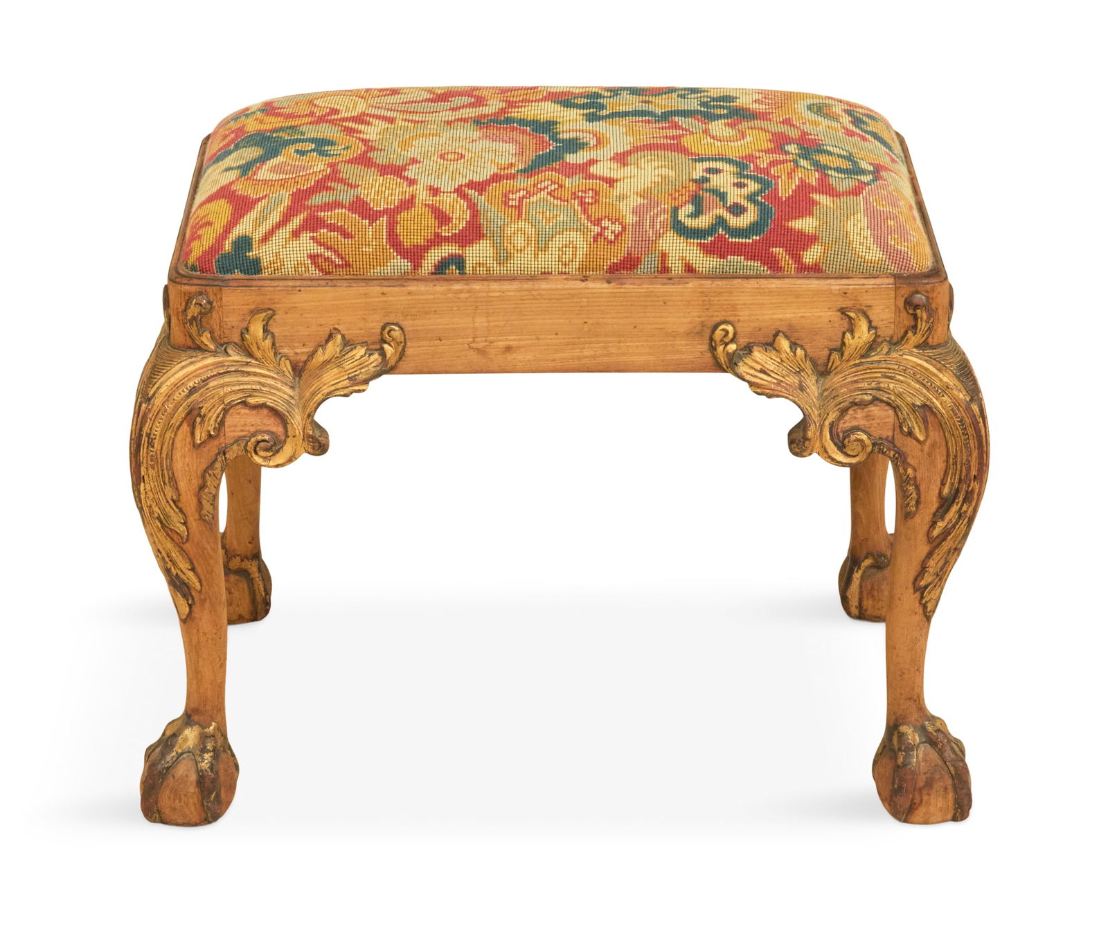 George III-Style Parcel-Gilt Walnut Footstool (1 of 3)