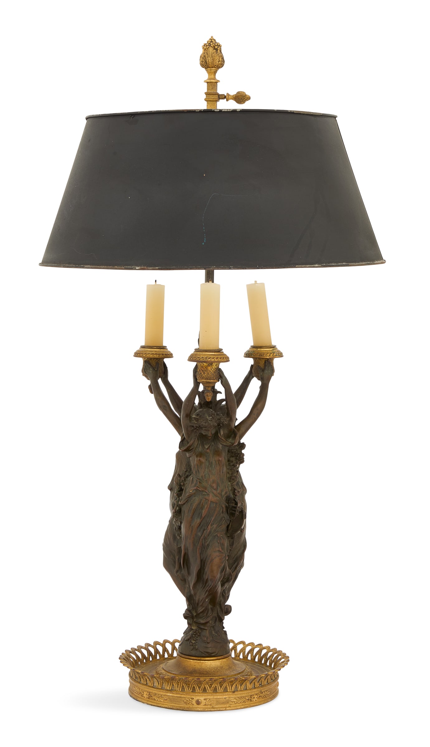 French Belle Epoque Bronze Figural Lamp (1 of 3)