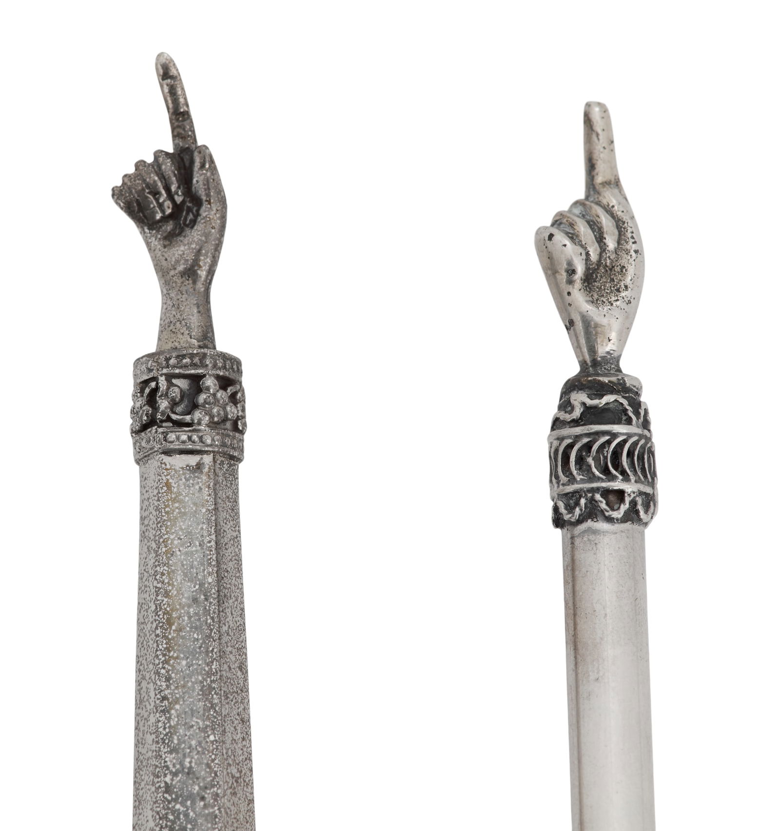 Two Sterling Silver Torah Pointers (Yad) - 2