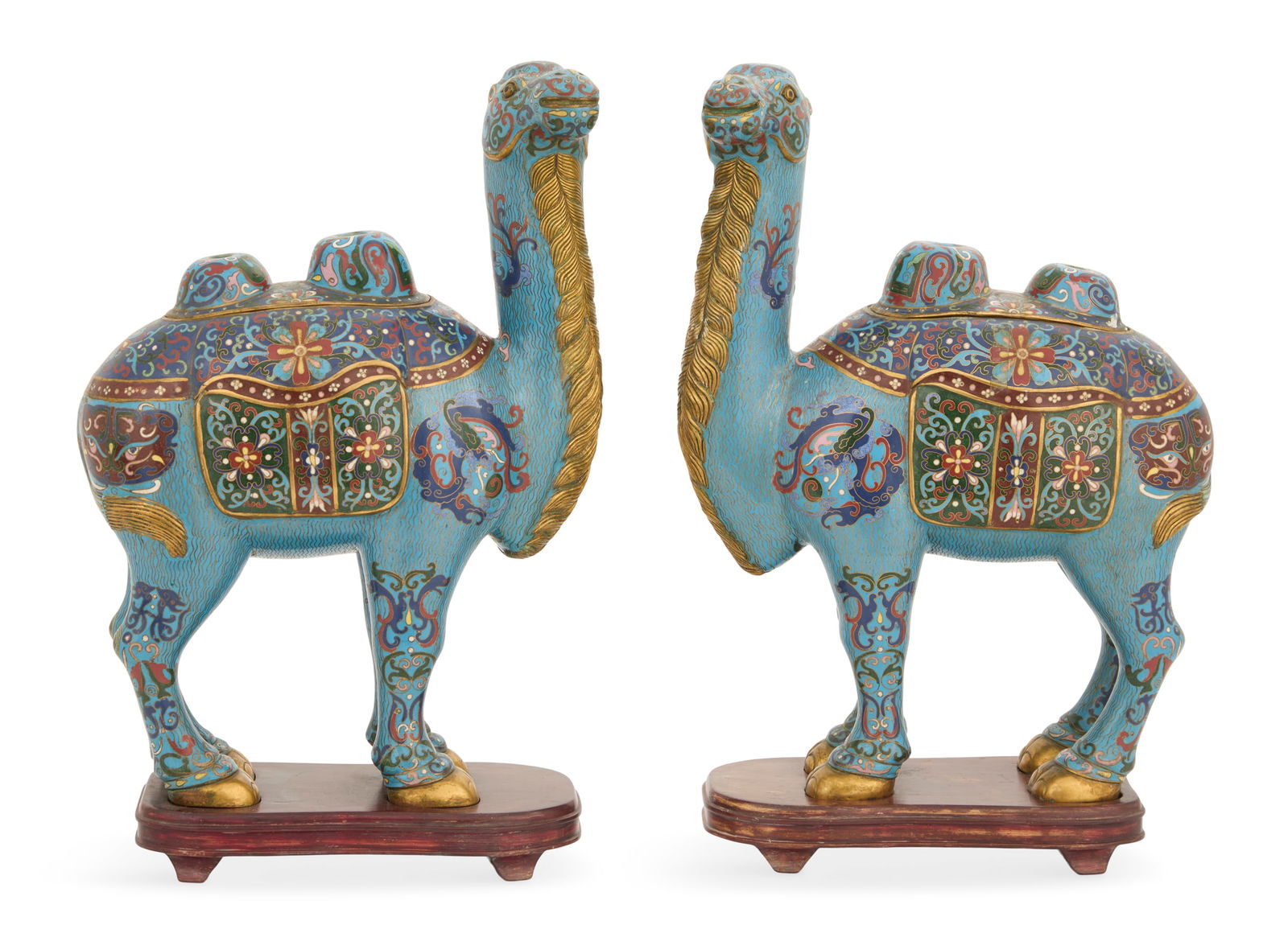 Pair of Chinese Cloisonne Camels (1 of 2)