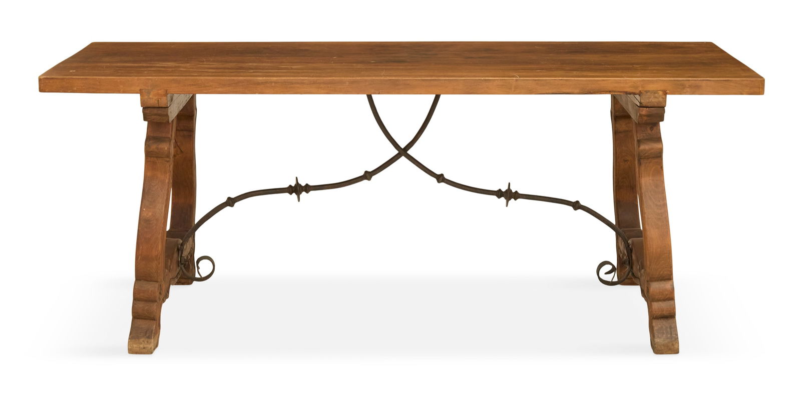 Fruitwood and Wrought-Iron Guardroom Table (1 of 3)