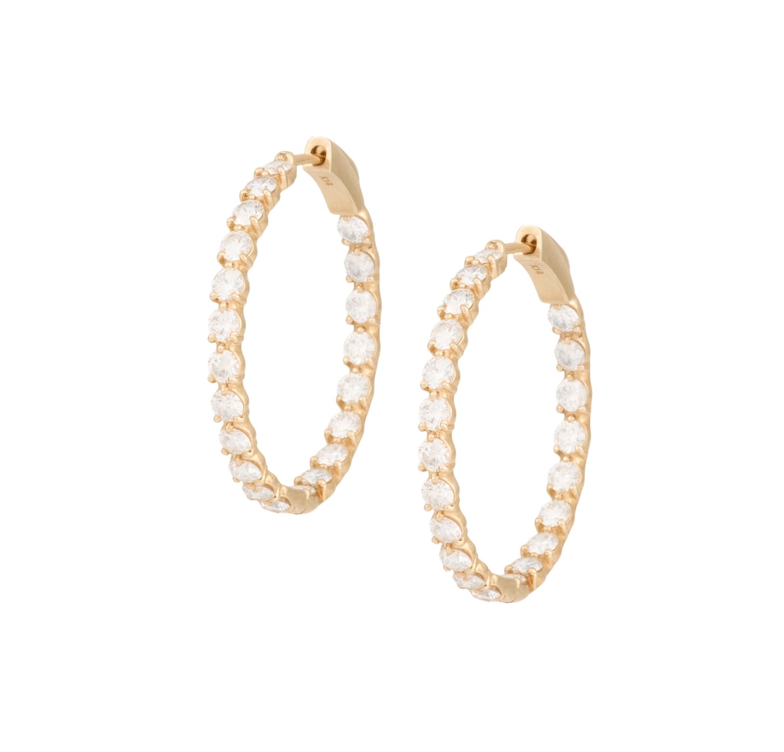 Pair of Inside/Outside Diamond Hoop Earrings (1 of 1)